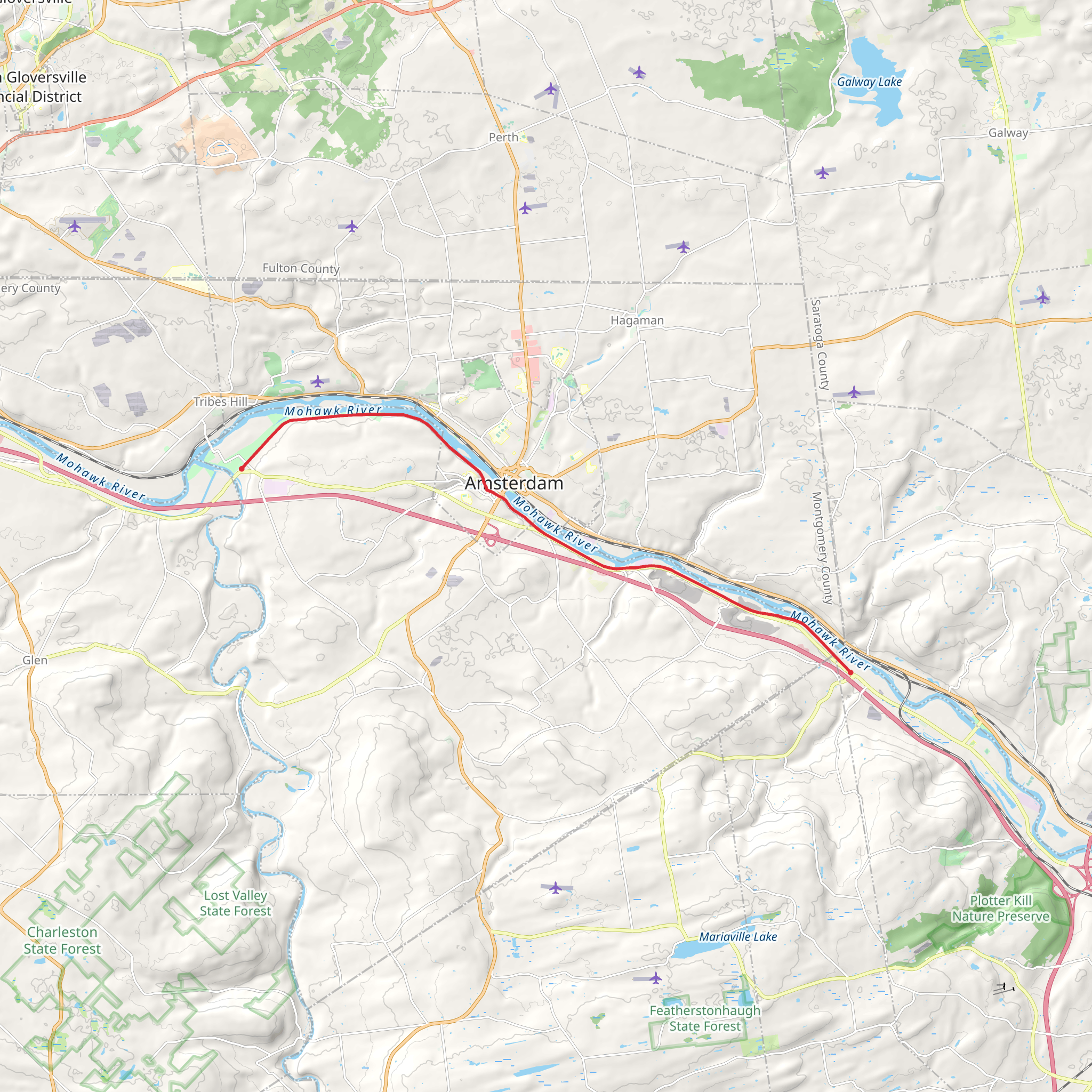 Erie Canalway Trail mobile static map