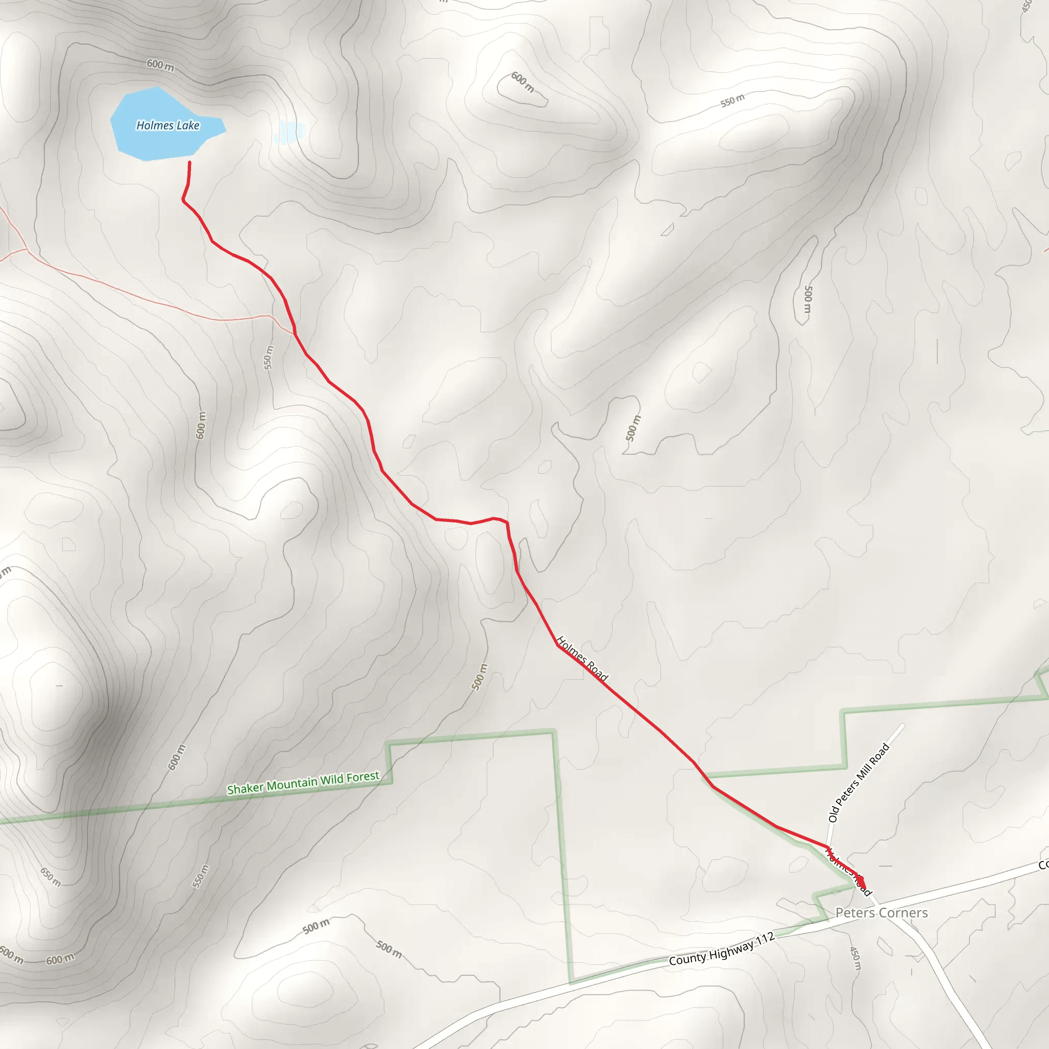 Holmes Lake Trail mobile static map