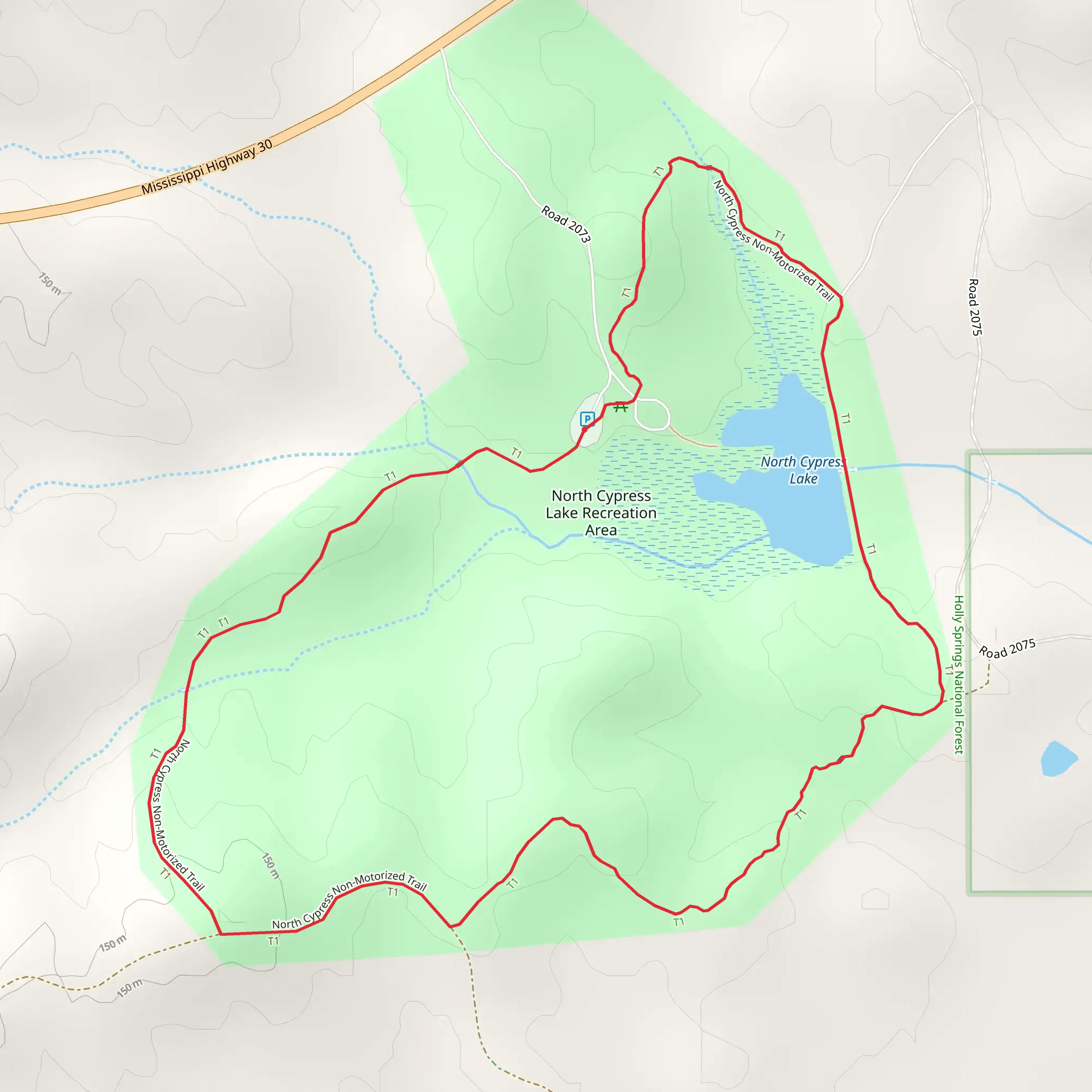 North Cypress Lake Loop Trail mobile static map