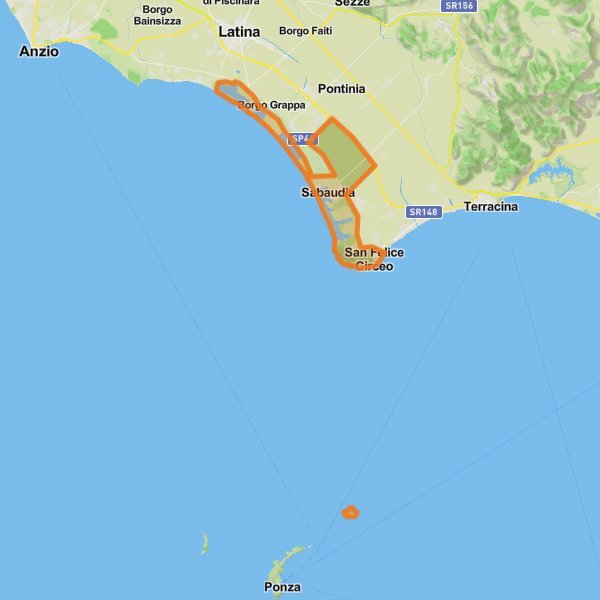 Circeo National Park mobile static map