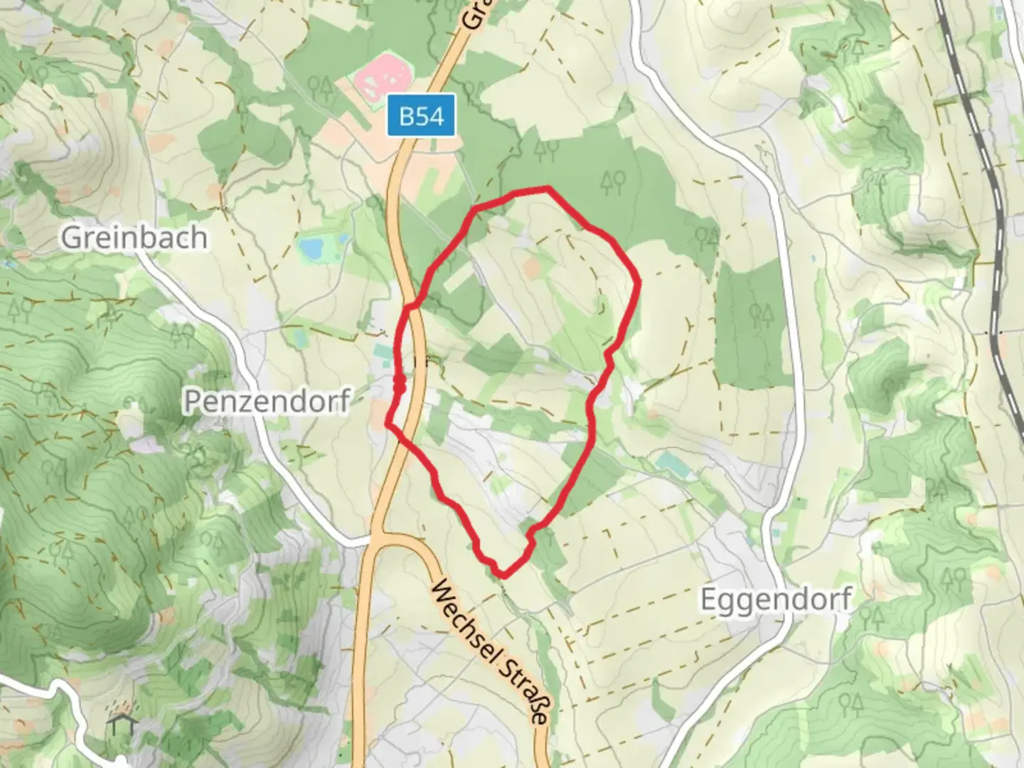 An image depicting the trail Penzendorfweg 5 and its surrounding area.