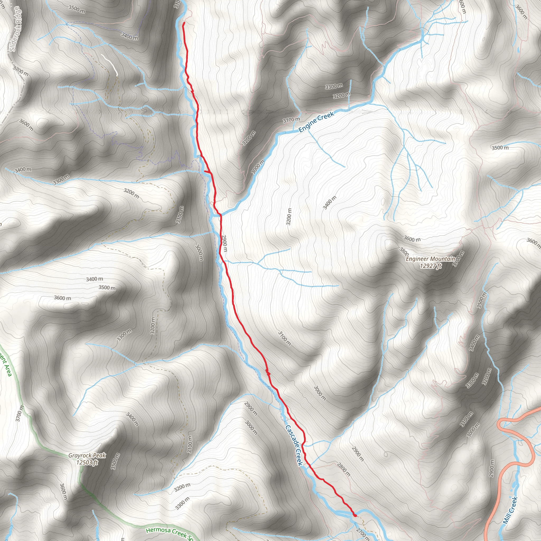 Cascade Creek Trail mobile static map