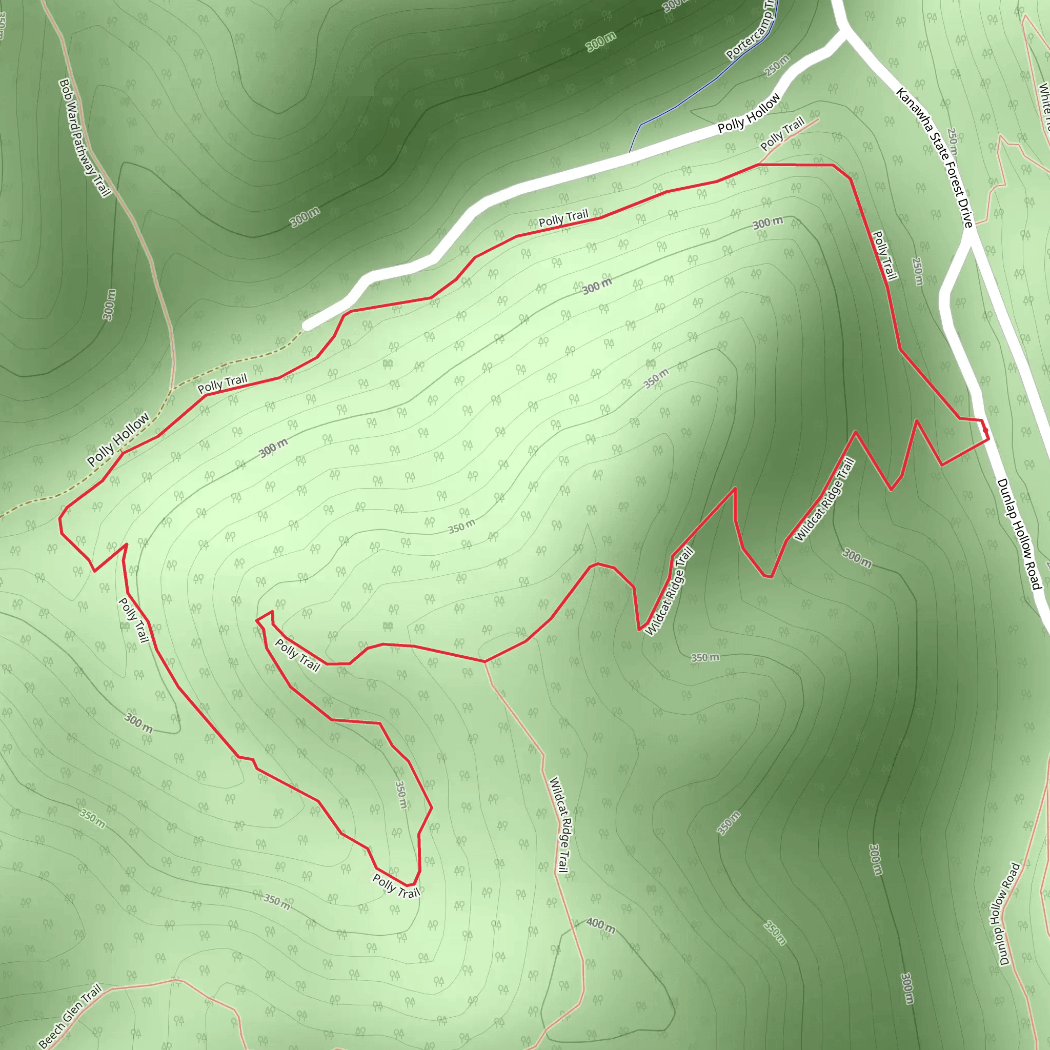 Polly and Wildcat Ridge Loop Trail mobile static map