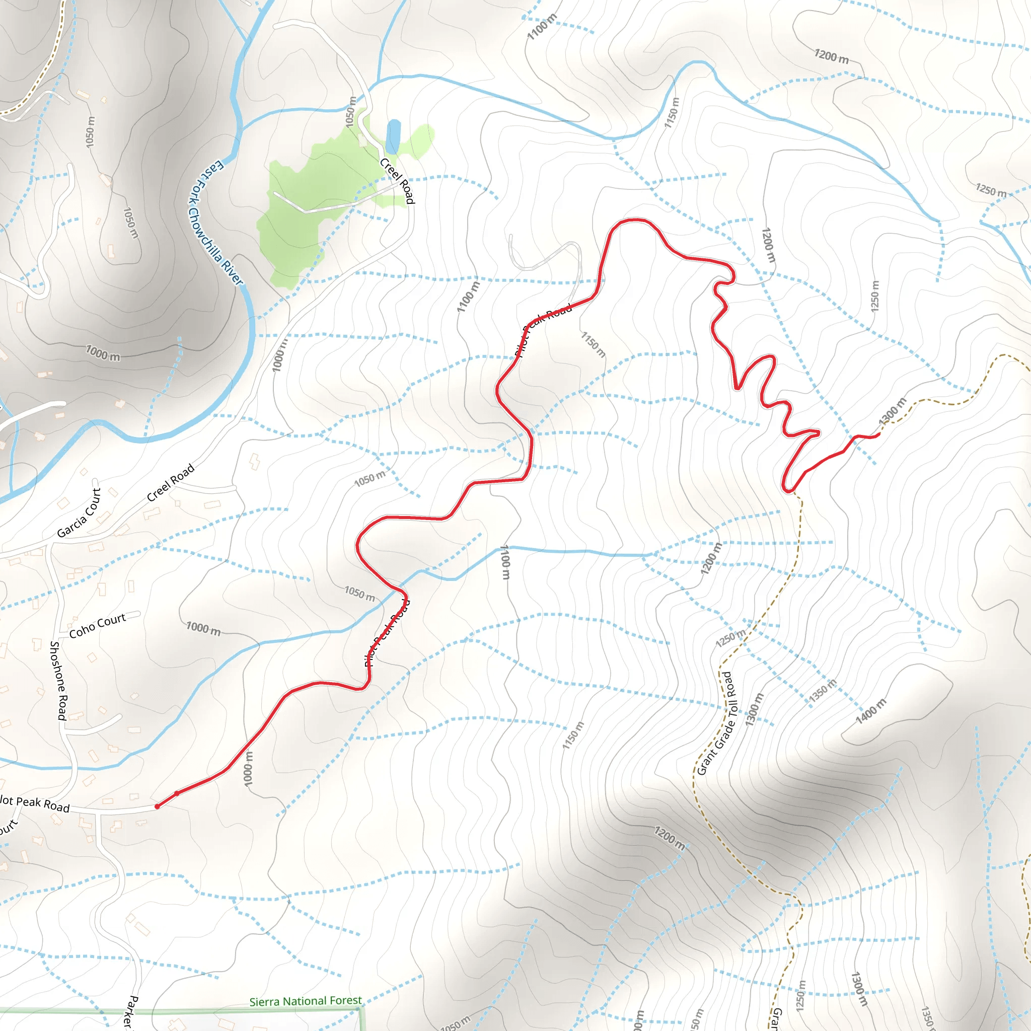 Pilot Peak Road mobile static map
