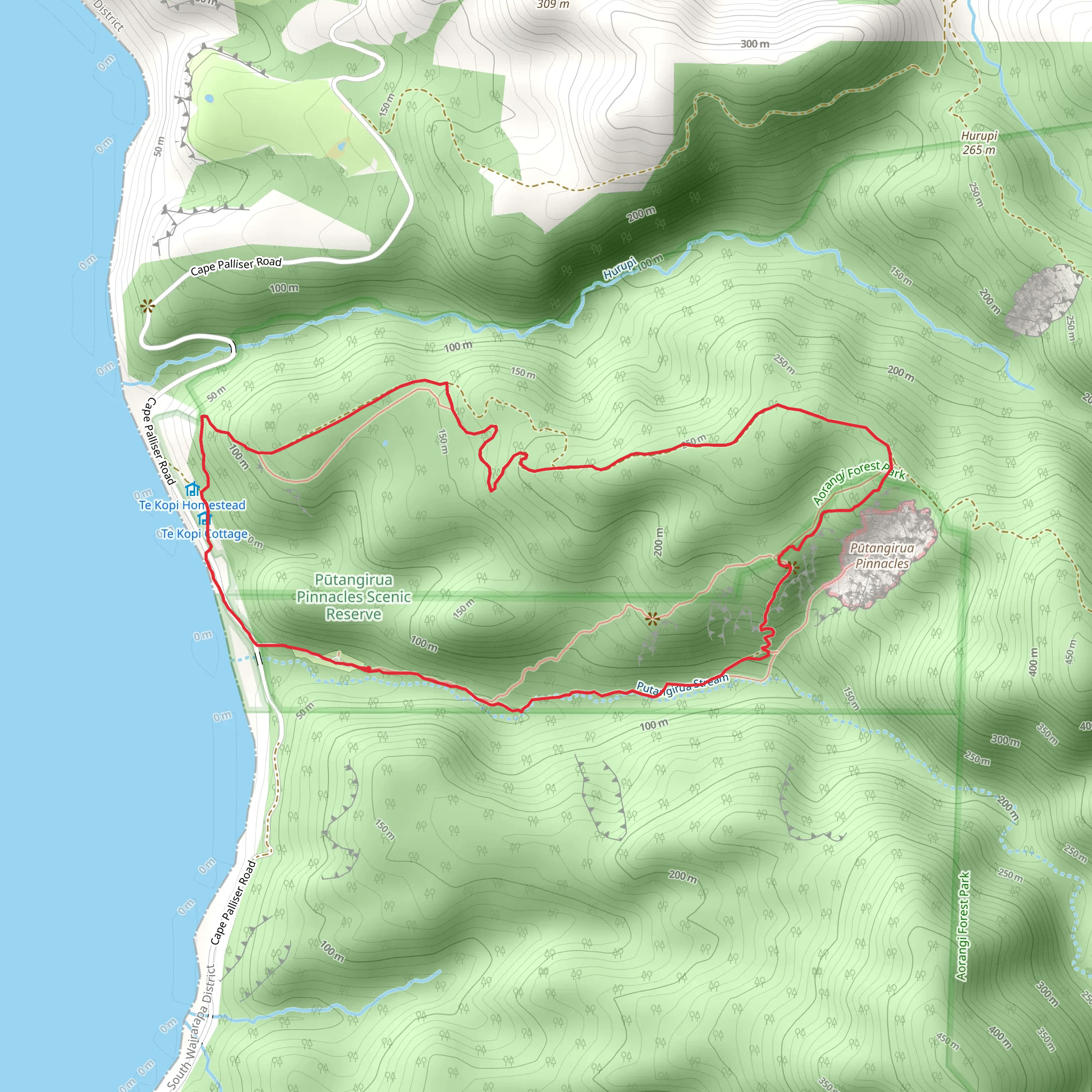 The Pinnacles Loop via Pinnacles Track mobile static map