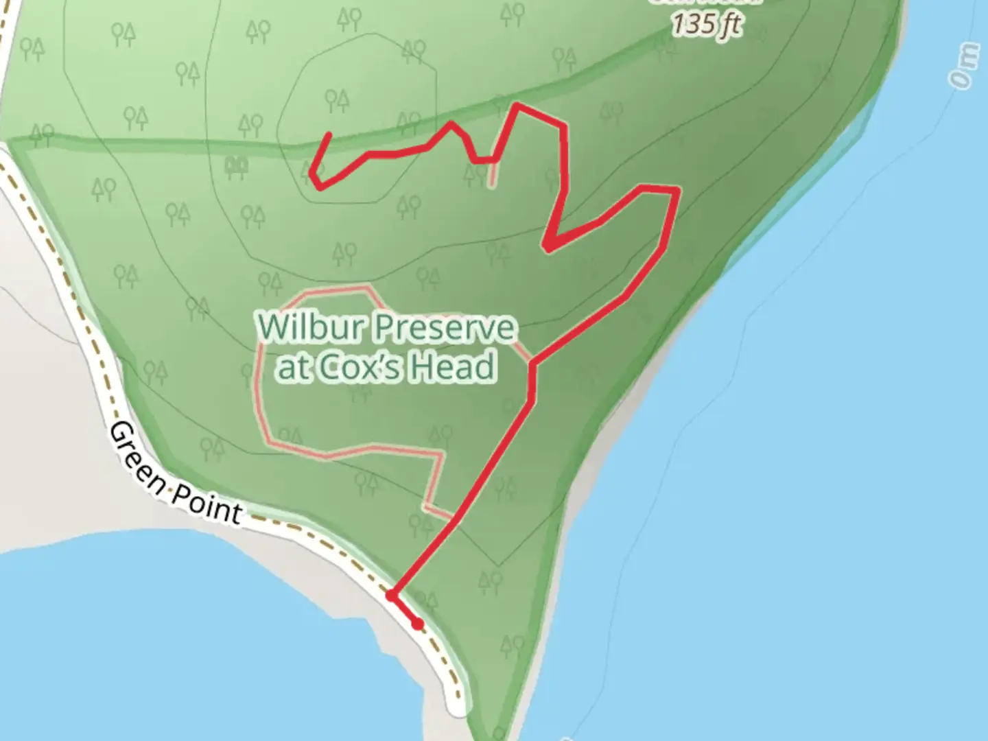 An image depicting the trail Wilbur Preserve Out and Back and its surrounding area.