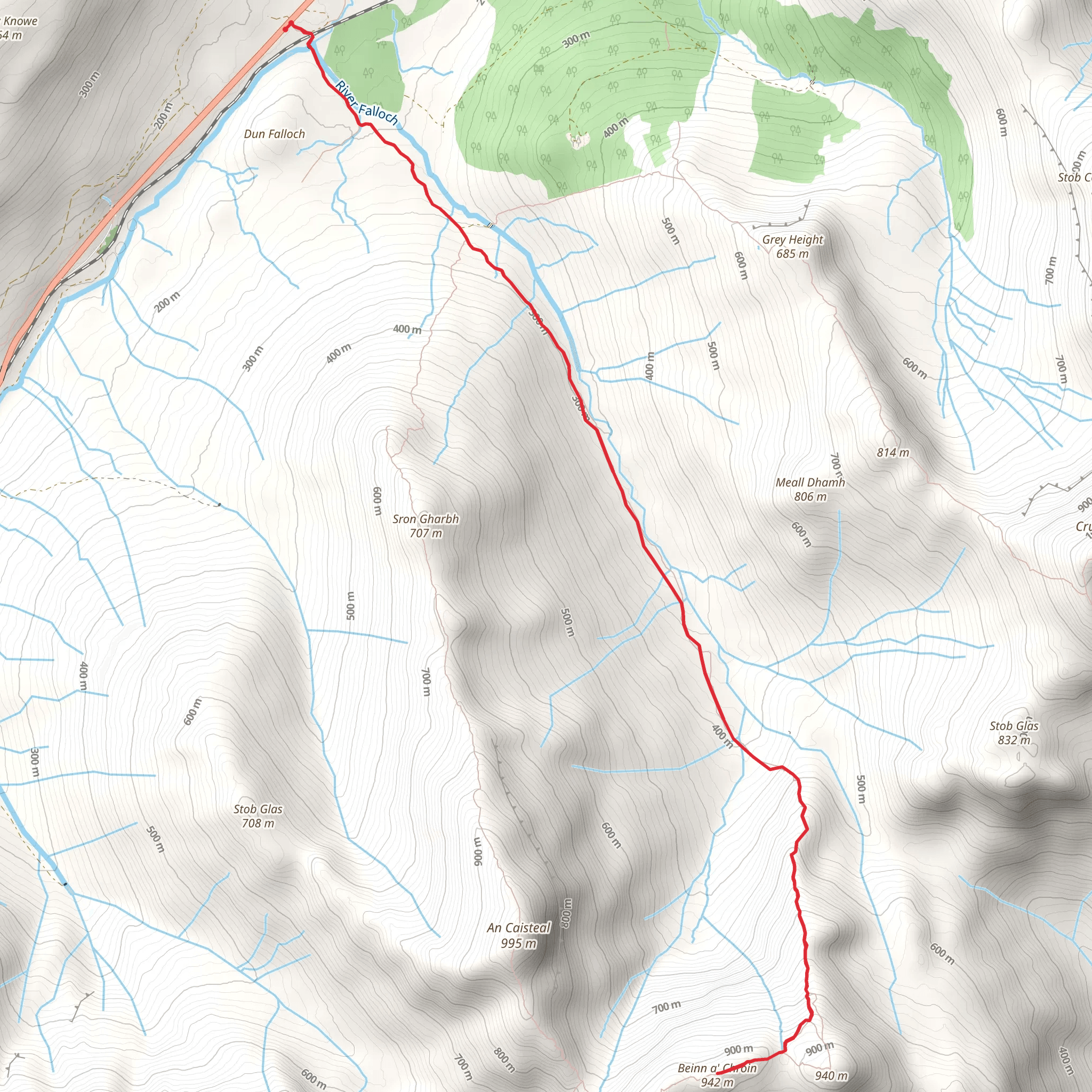 Beinn a' Chròin via Coire Earb Walk mobile static map