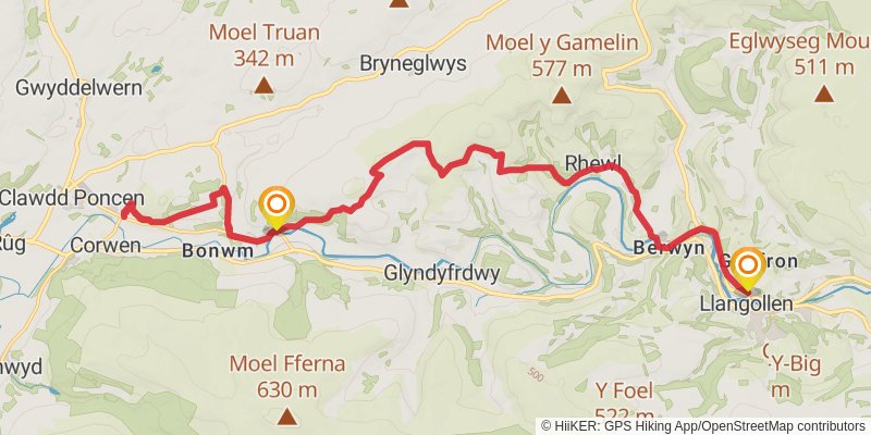 Dee Valley Way stage 3 Map
