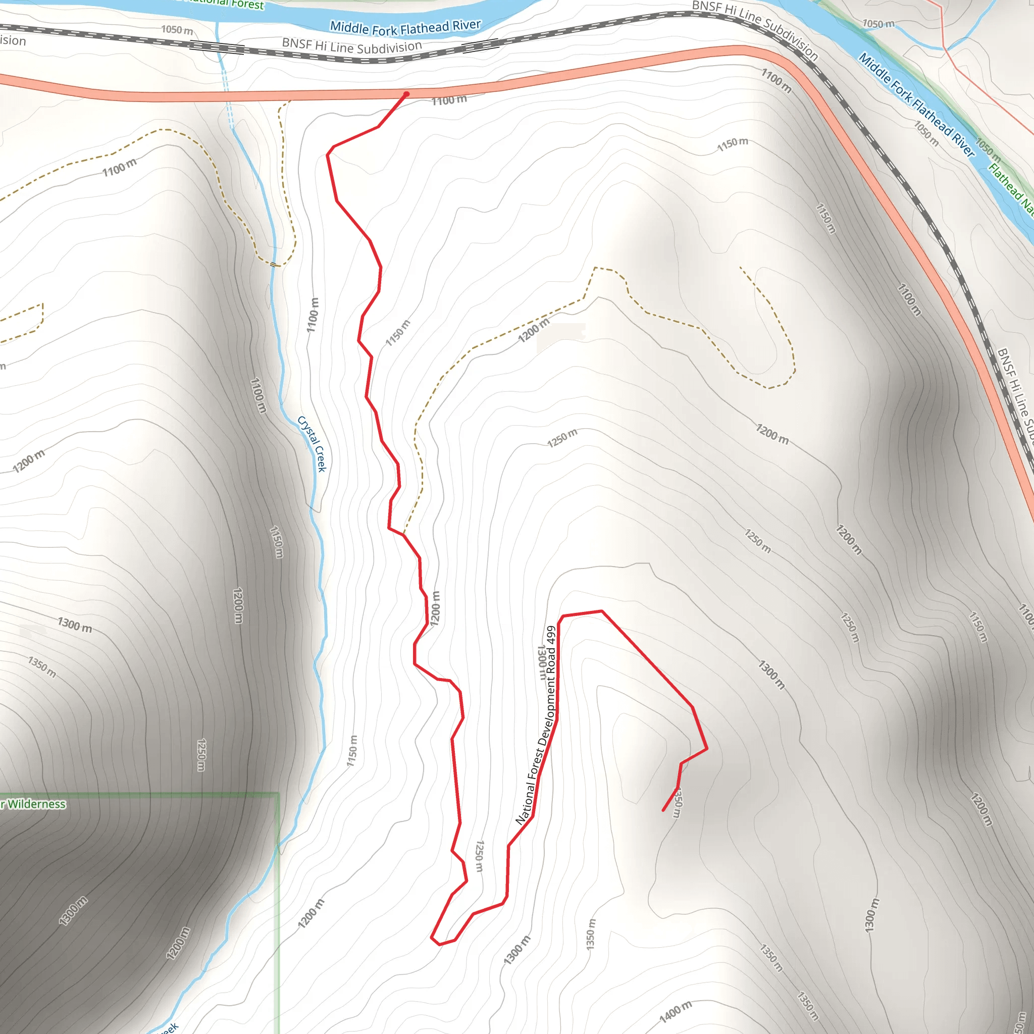Garry Lookout Trail mobile static map