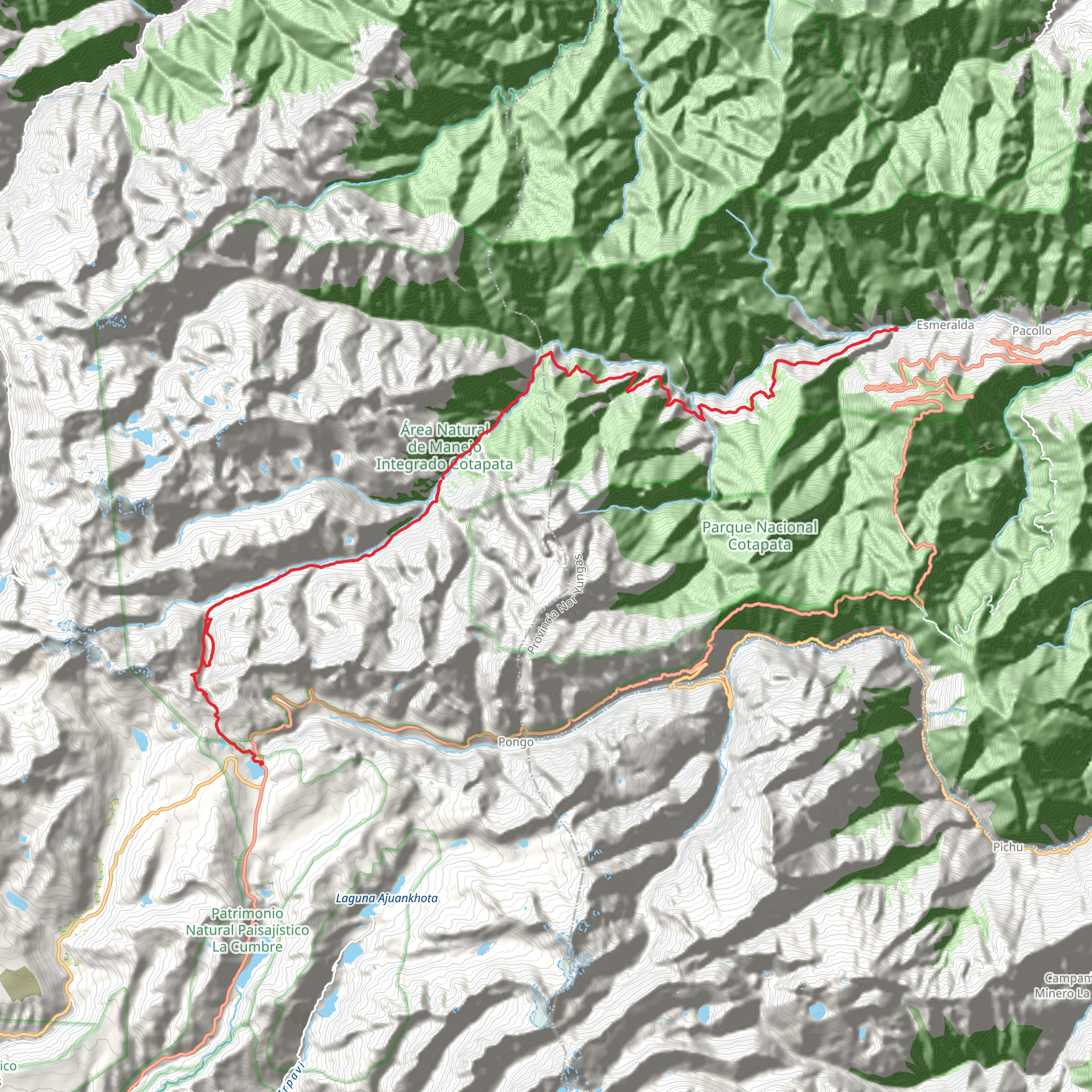 El Choro Trek mobile static map