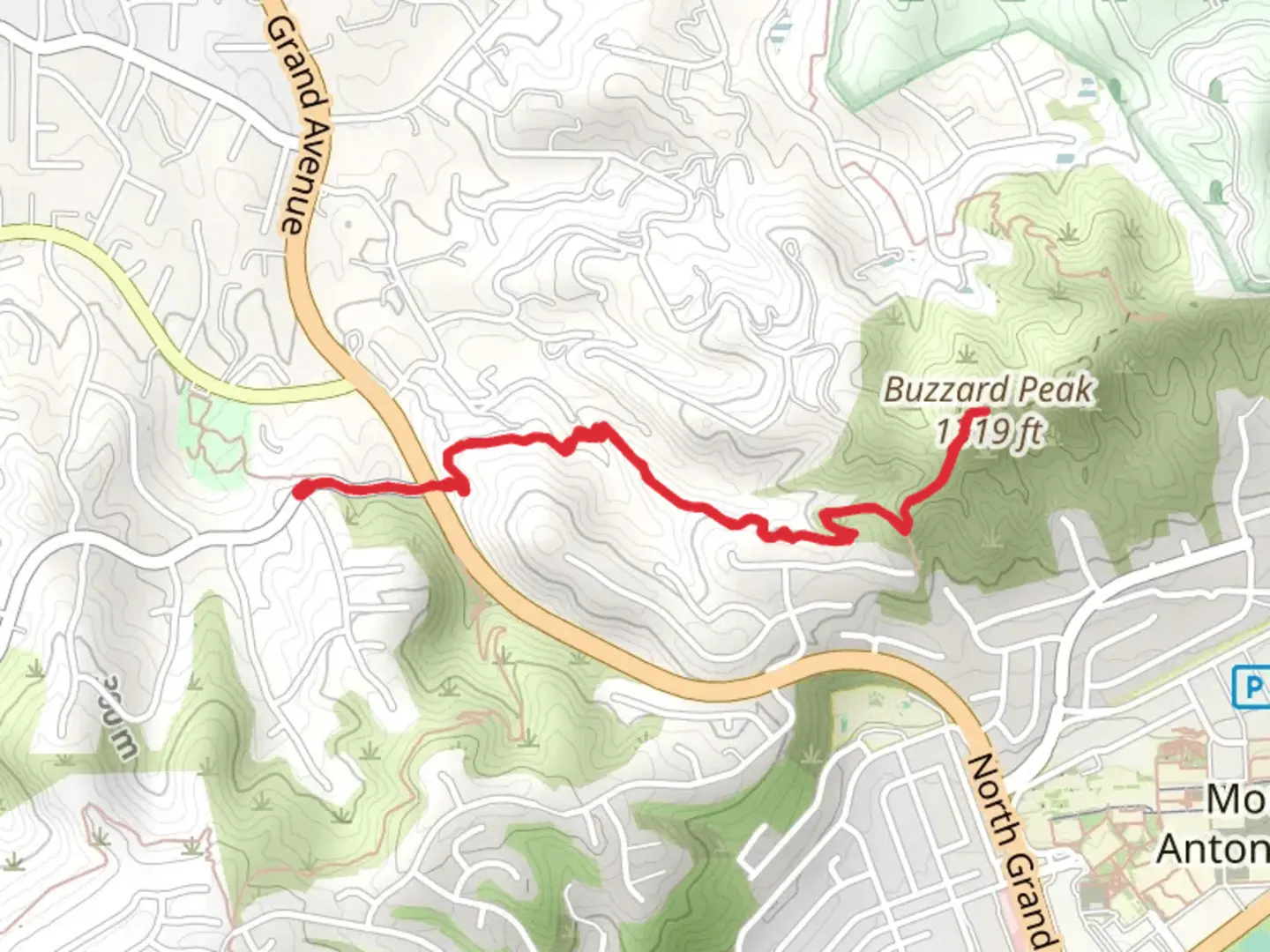 An image depicting the trail Buzzard Peak via Schabarum-Skyline Trail and its surrounding area.