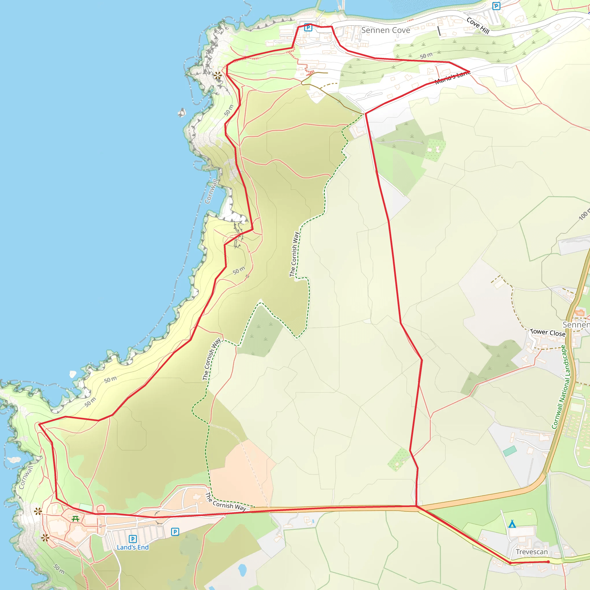Land's End Hostel - Sennen Cove and Land’s End mobile static map