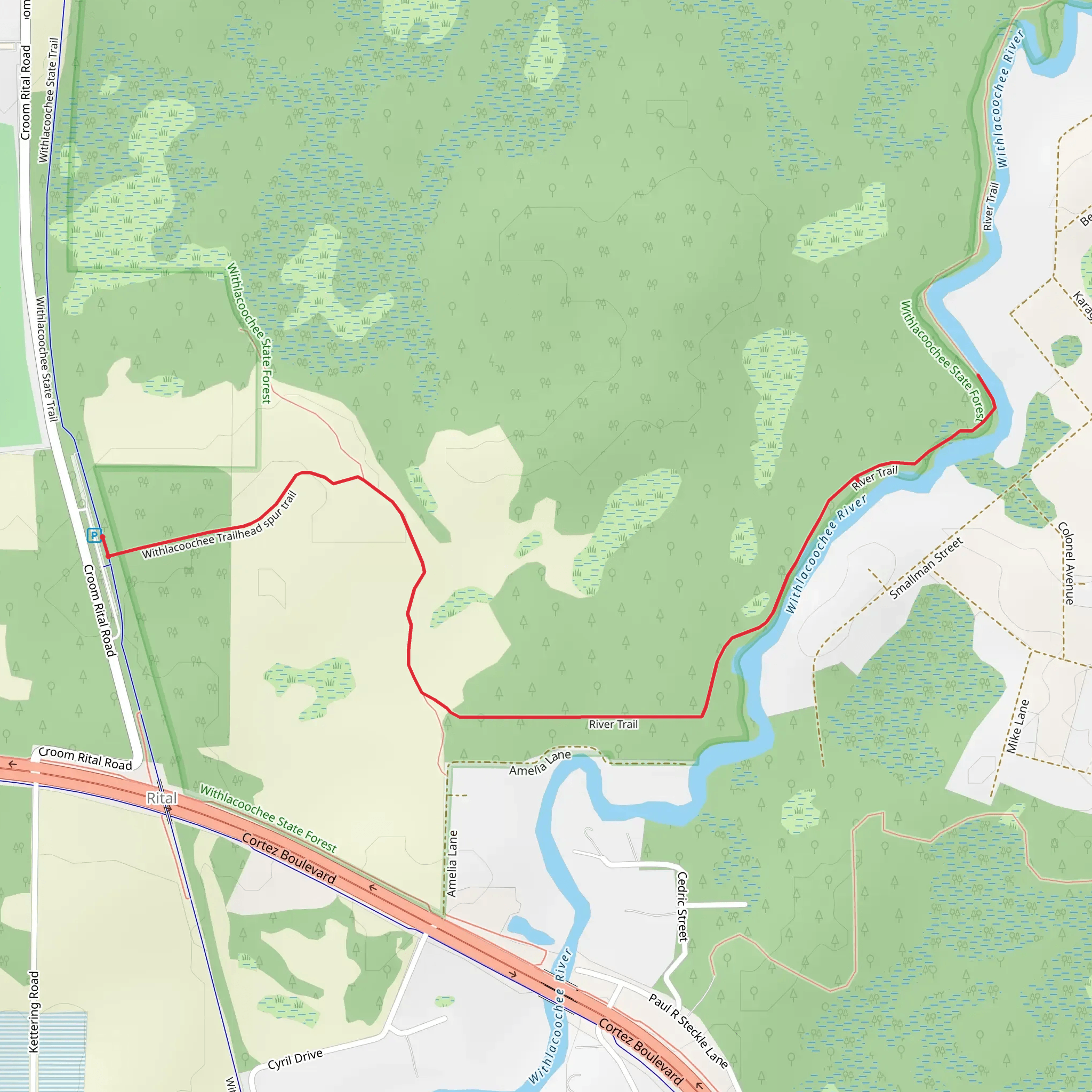 Withlacoochee River Trail - Rital mobile static map