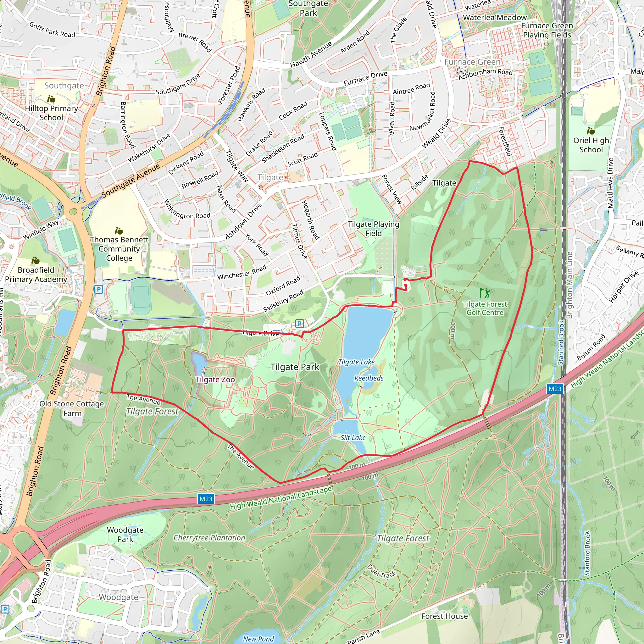 Tilgate Country Park mobile static map