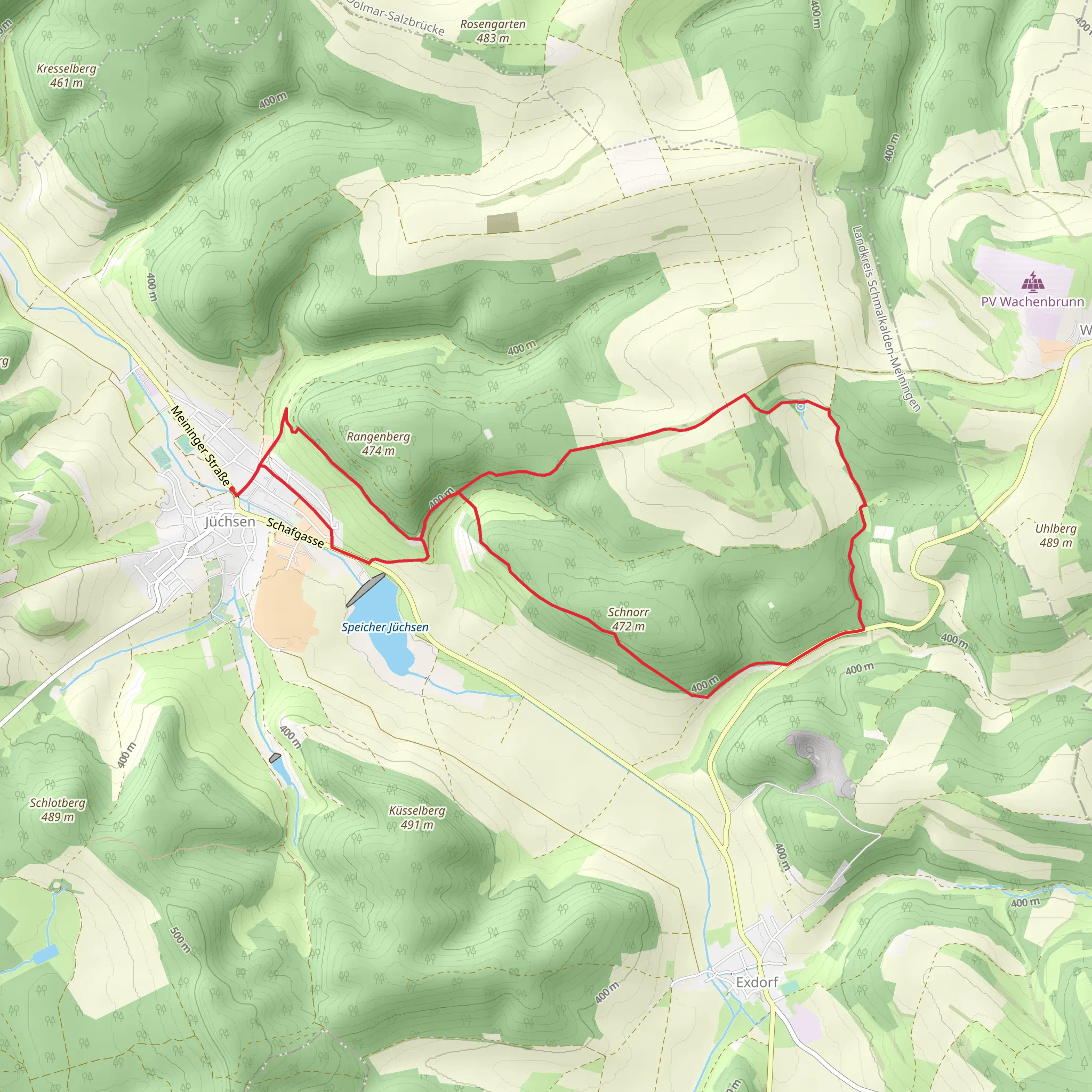 Juchsen Wald, Widderstadt and Schnorr Loop mobile static map