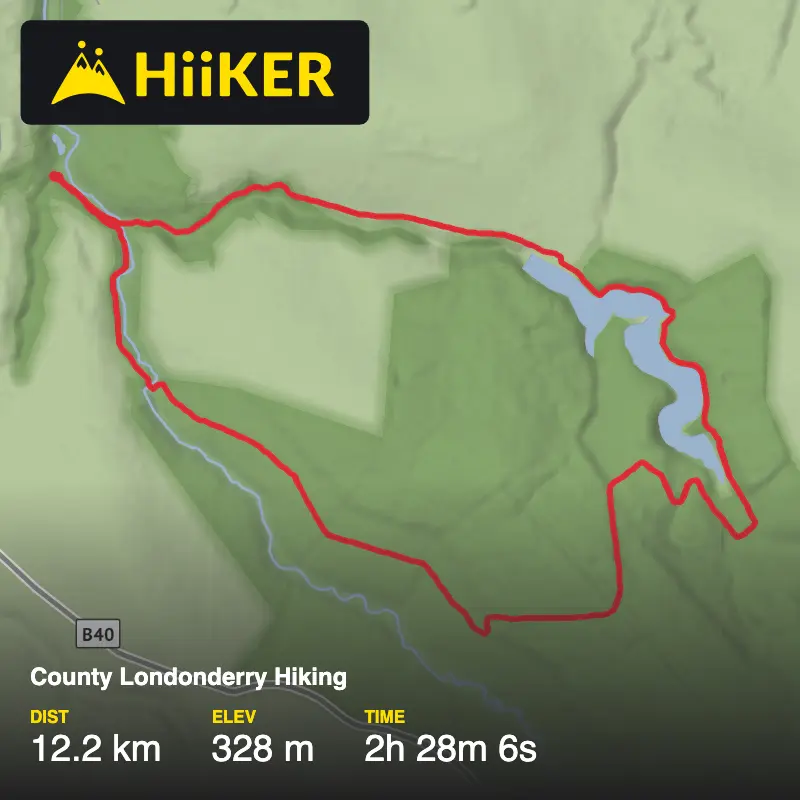 A map preview of the recording County Londonderry Hiking.