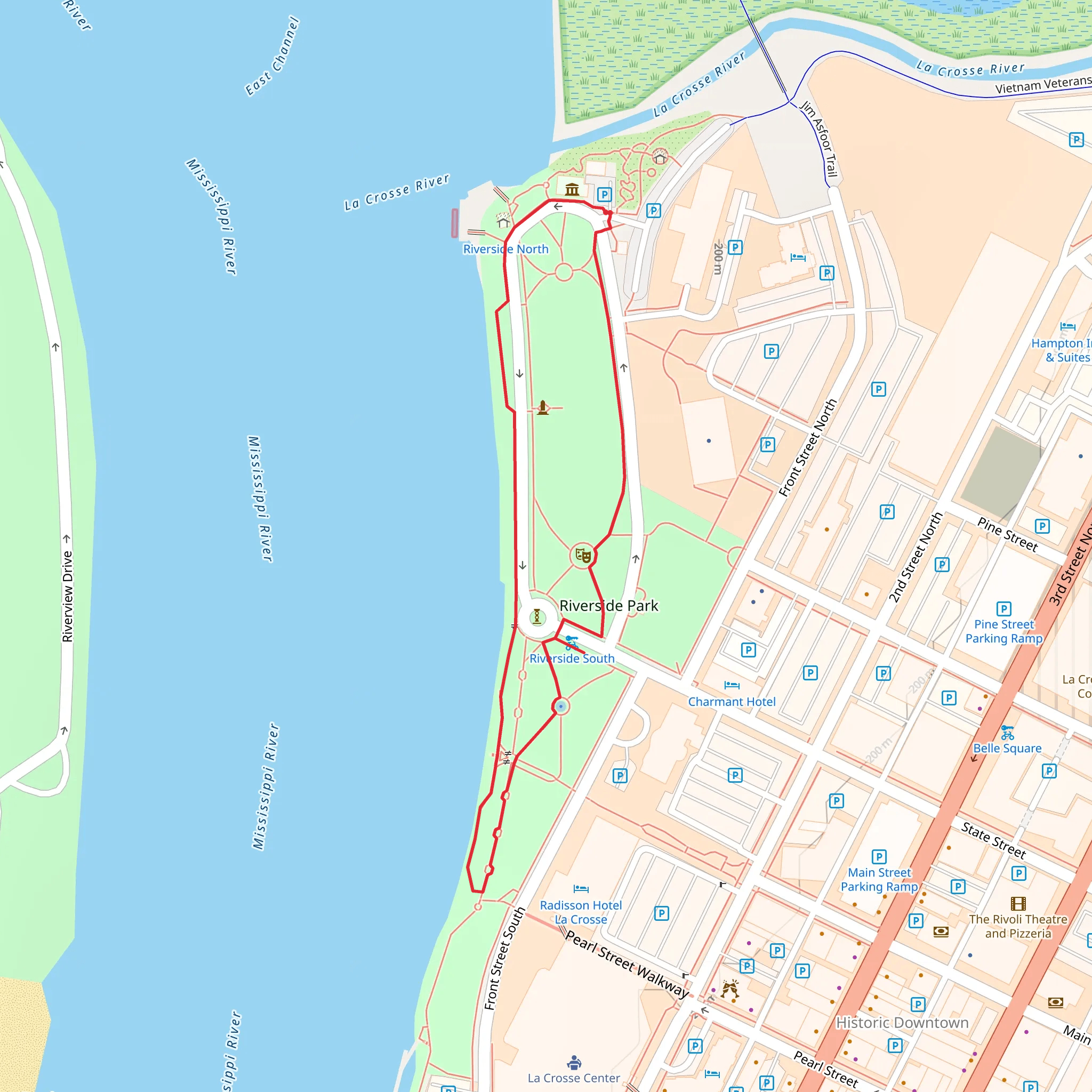 Riverside Park Loop mobile static map