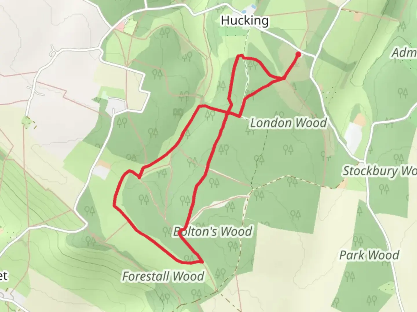 An image depicting the trail Stubs, Smokes and Squawlands Wood Loop and its surrounding area.
