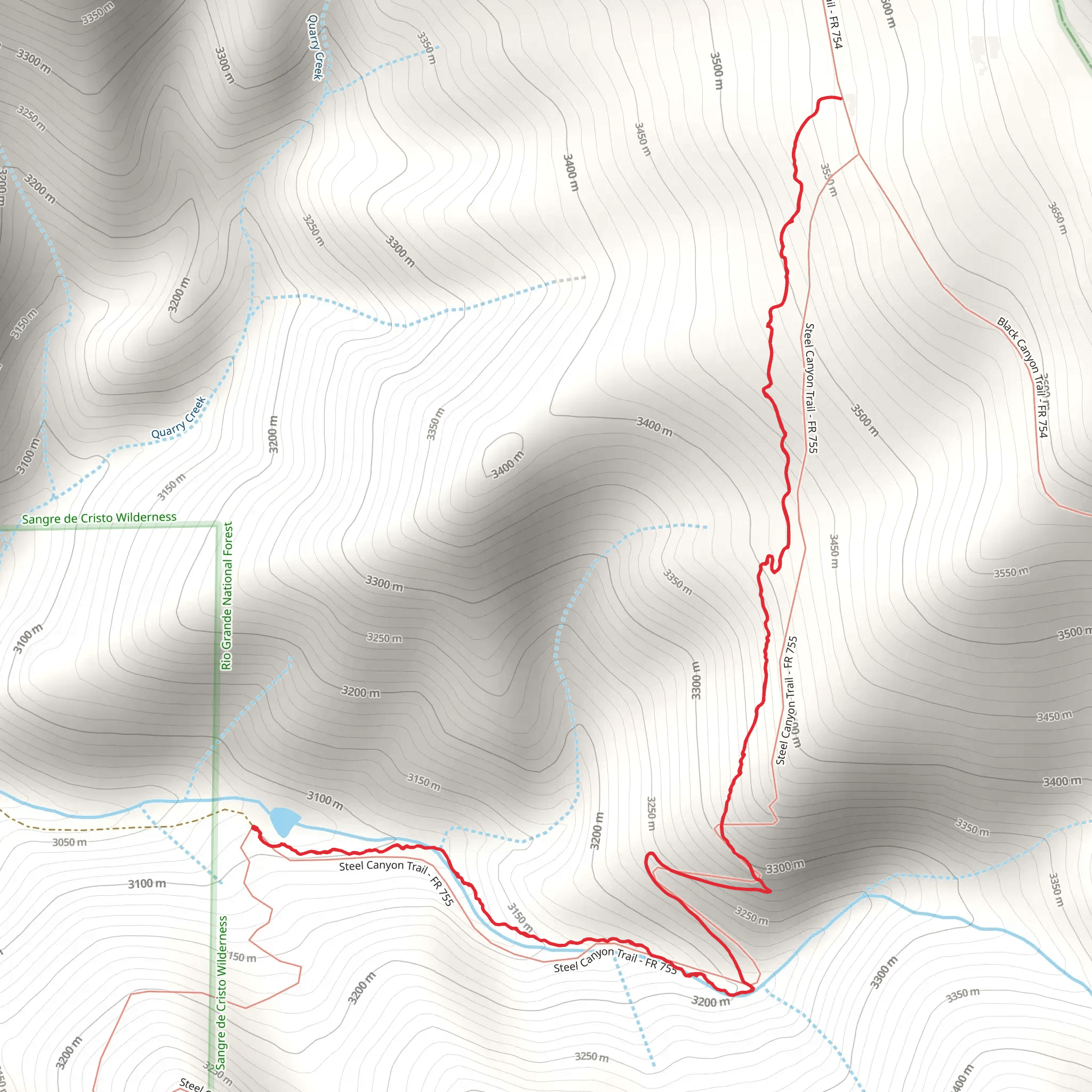 Steel Canyon Trail mobile static map