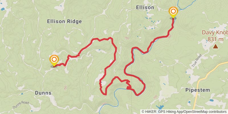 Great Eastern Trail (Incomplete) stage 100 Map