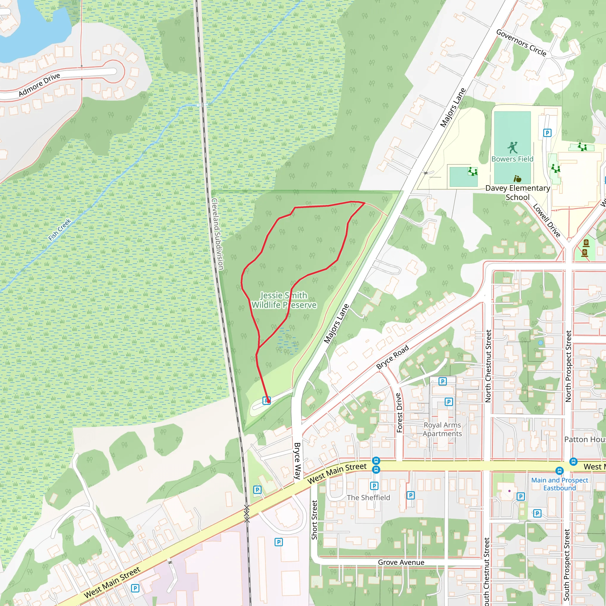 Majors Lane Loop mobile static map