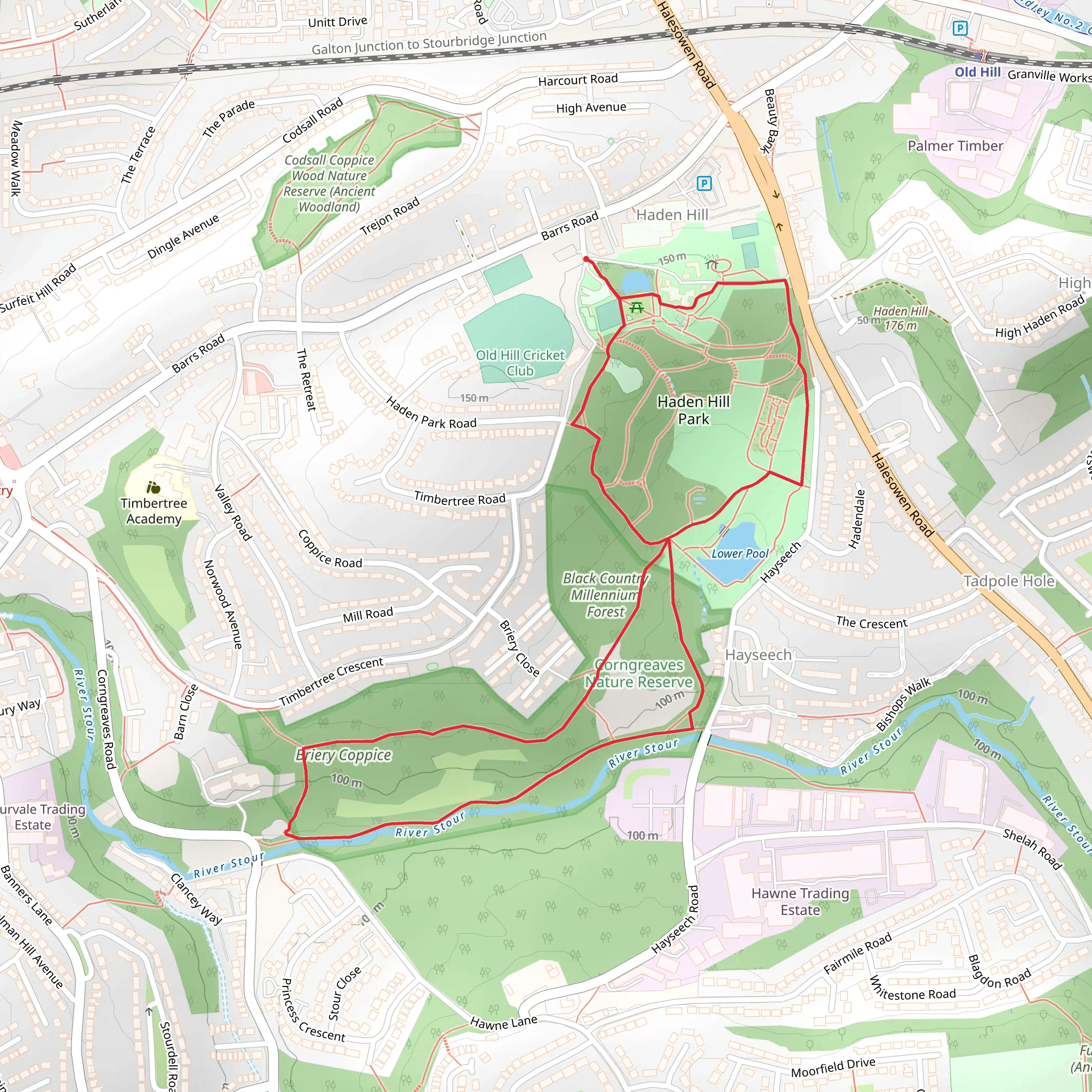 Hadden Hill Park and Corngreaves Nature Reserve Loop mobile static map
