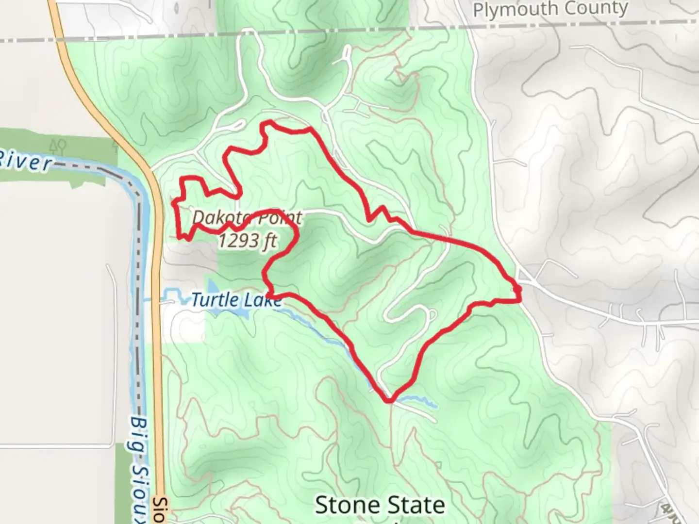 An image depicting the trail Dakota Point - Turtle Lake Loop and its surrounding area.