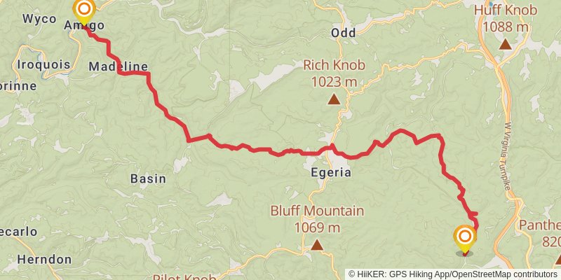 Great Eastern Trail (Incomplete) stage 98 Map