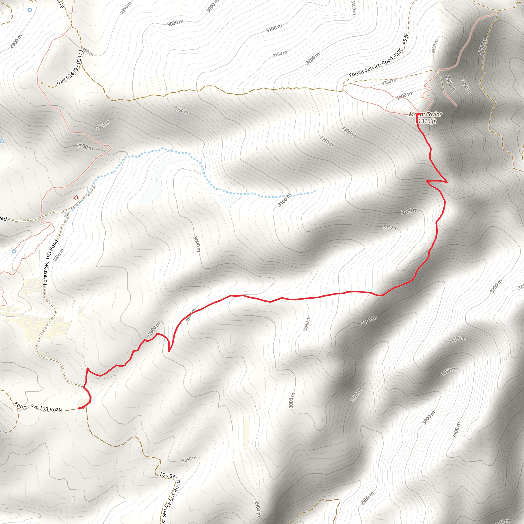 Mount Taylor mobile static map