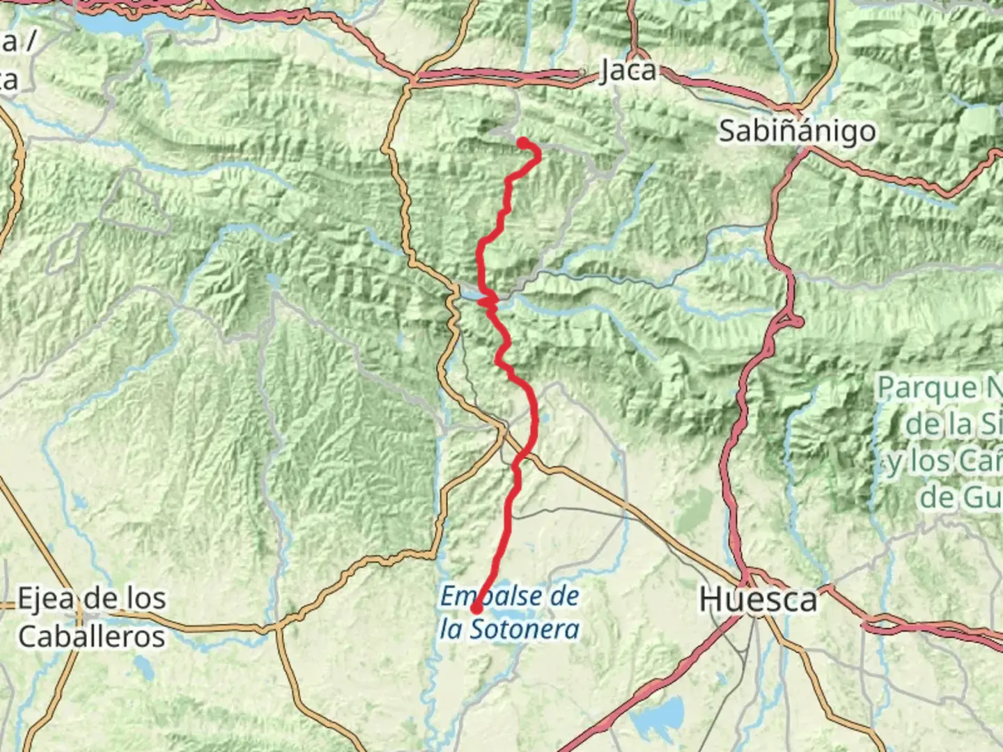 An image depicting the trail GR 95 - Calzada Romana de Zaragoza a Francia por el Puerto del Palo and its surrounding area.