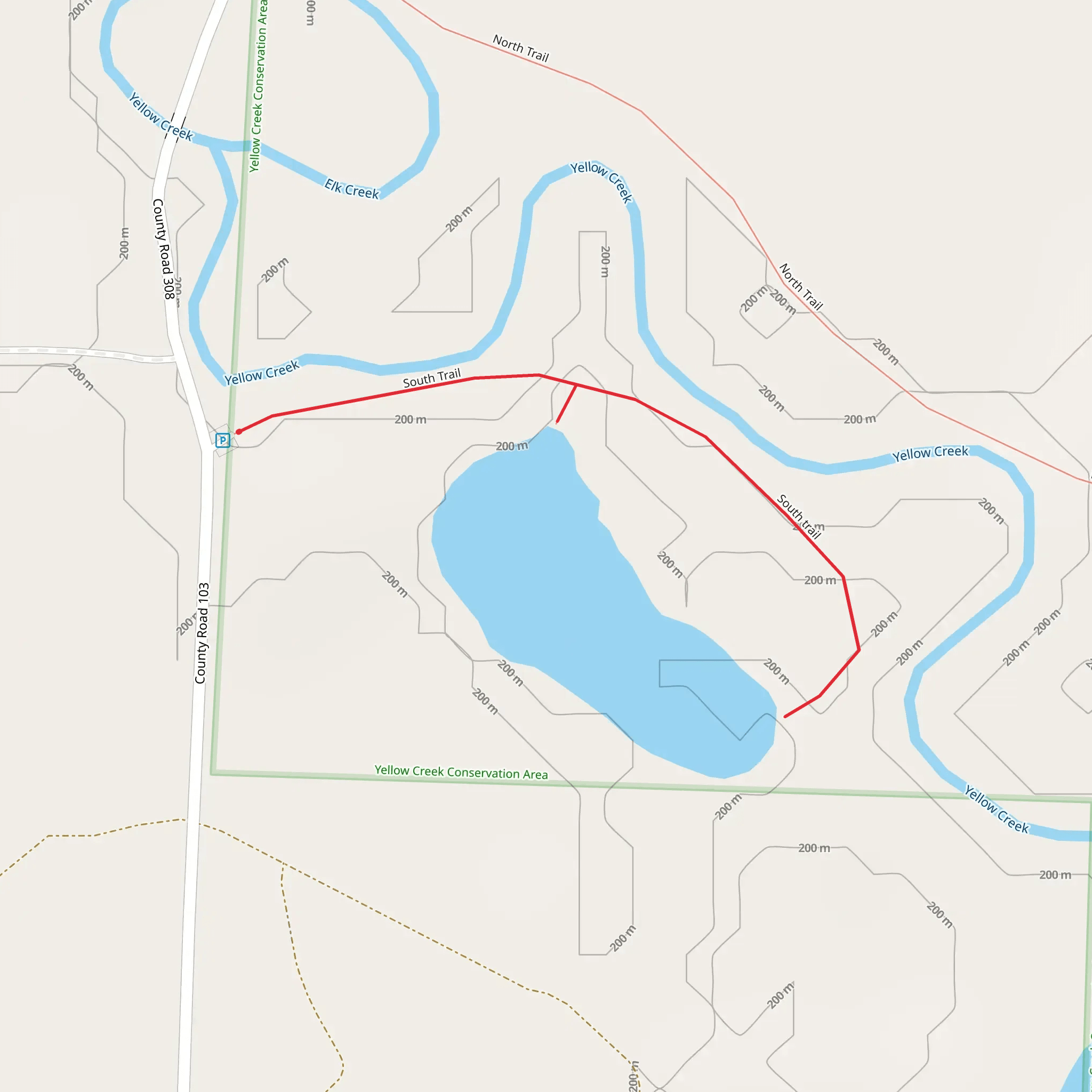 South Trail via Yellow Creek mobile static map