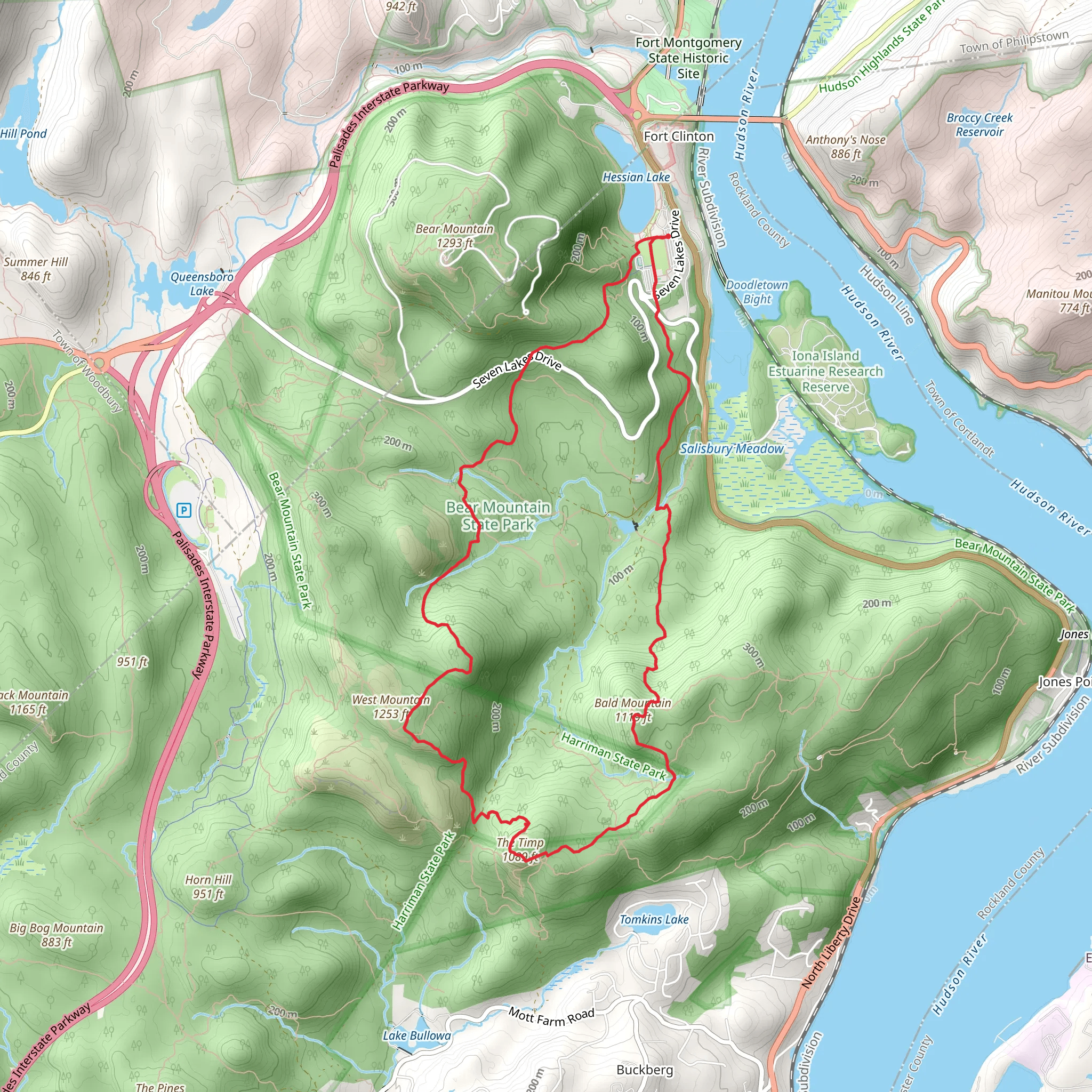 Bald Mountaina and West Mountain Loop mobile static map