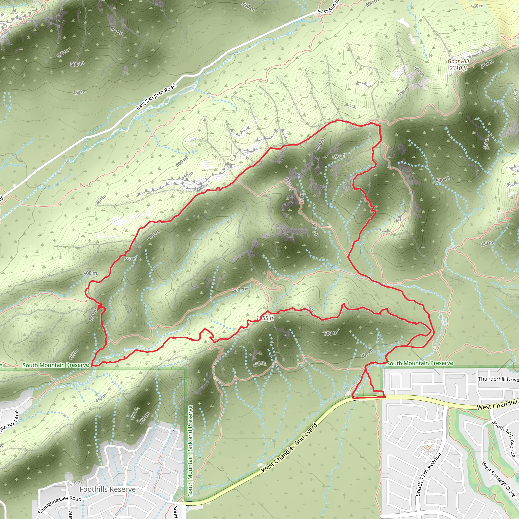 Bursera, National and Lost Ranch Mine Loop Trail mobile static map