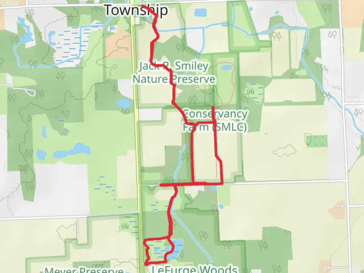 An image depicting the trail Superior Greenway Nature Path Loop and its surrounding area.