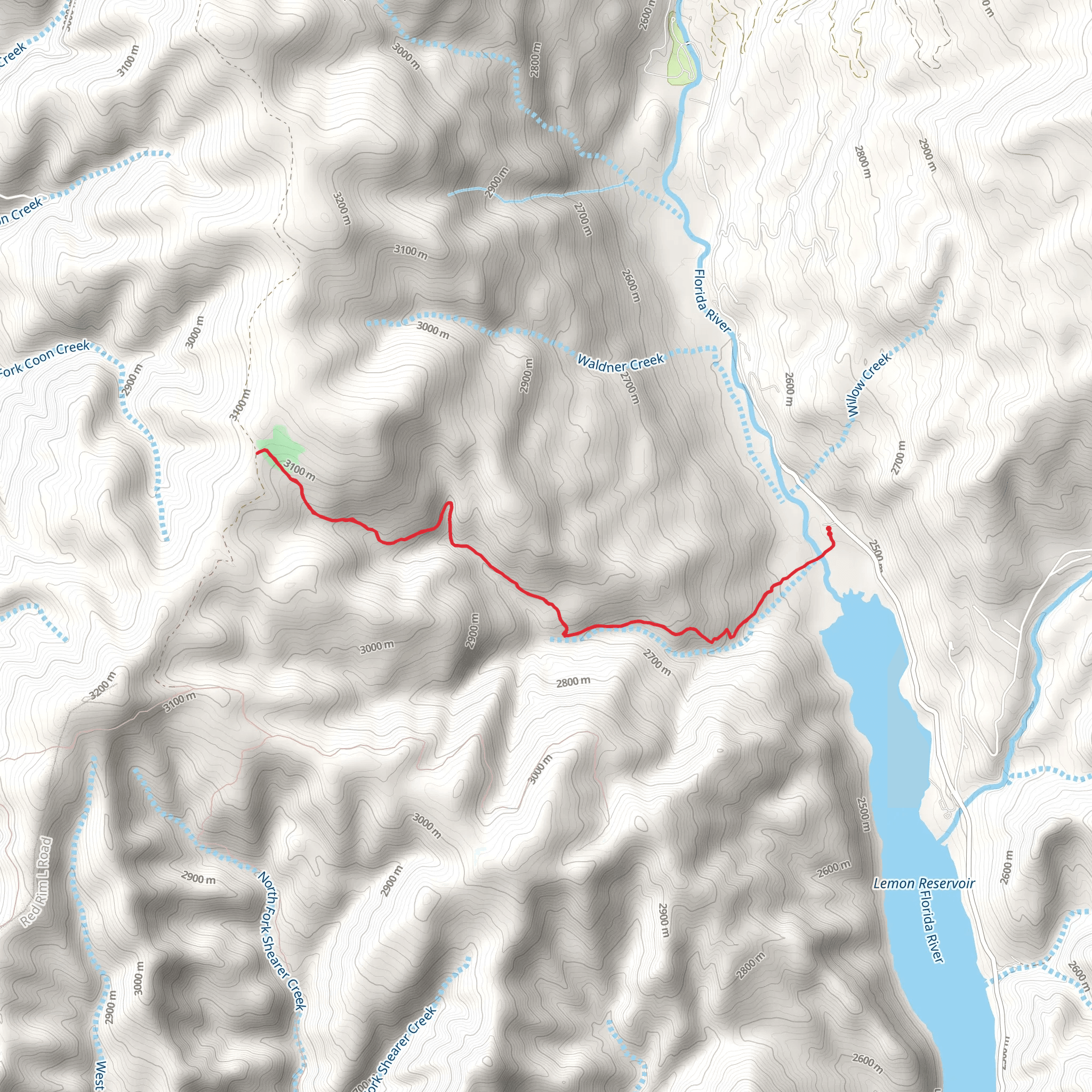 Youngs Canyon Trail mobile static map