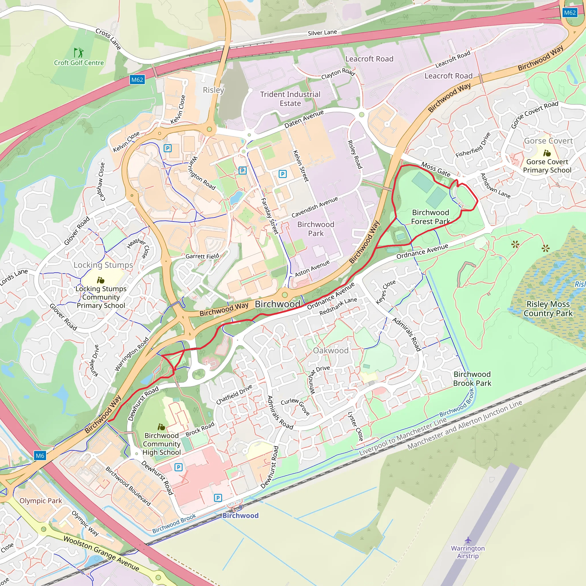 Birchwood Forest Park Loop mobile static map