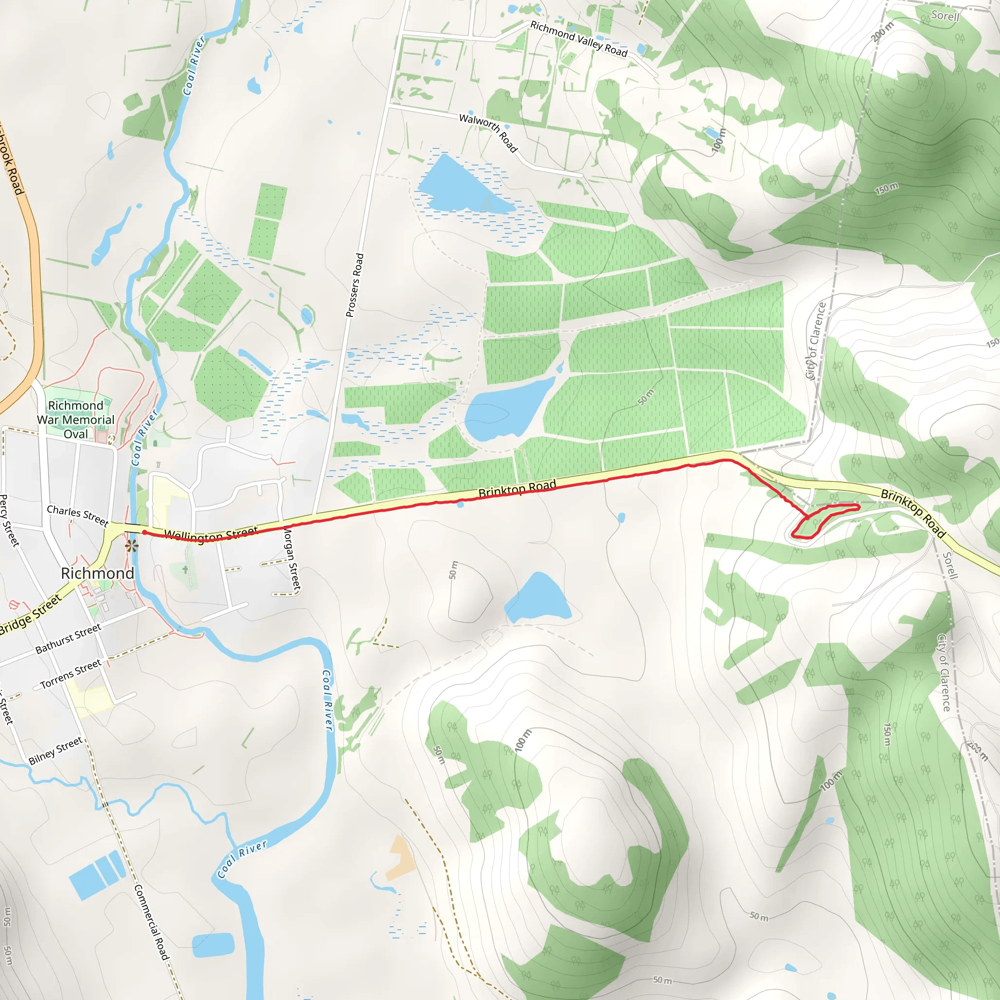 Brinktop Reserve and Richmond Park Track mobile static map