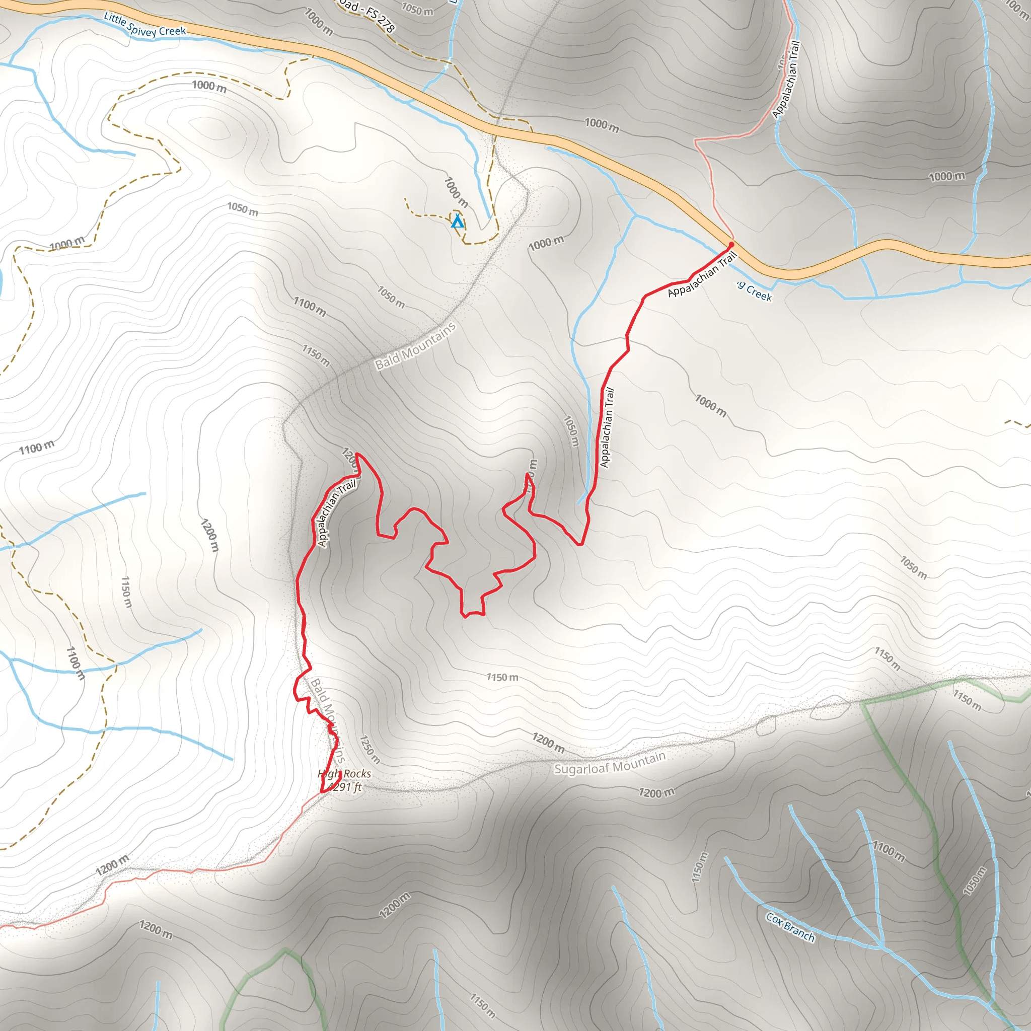 High Rocks via Appalachian Trail mobile static map