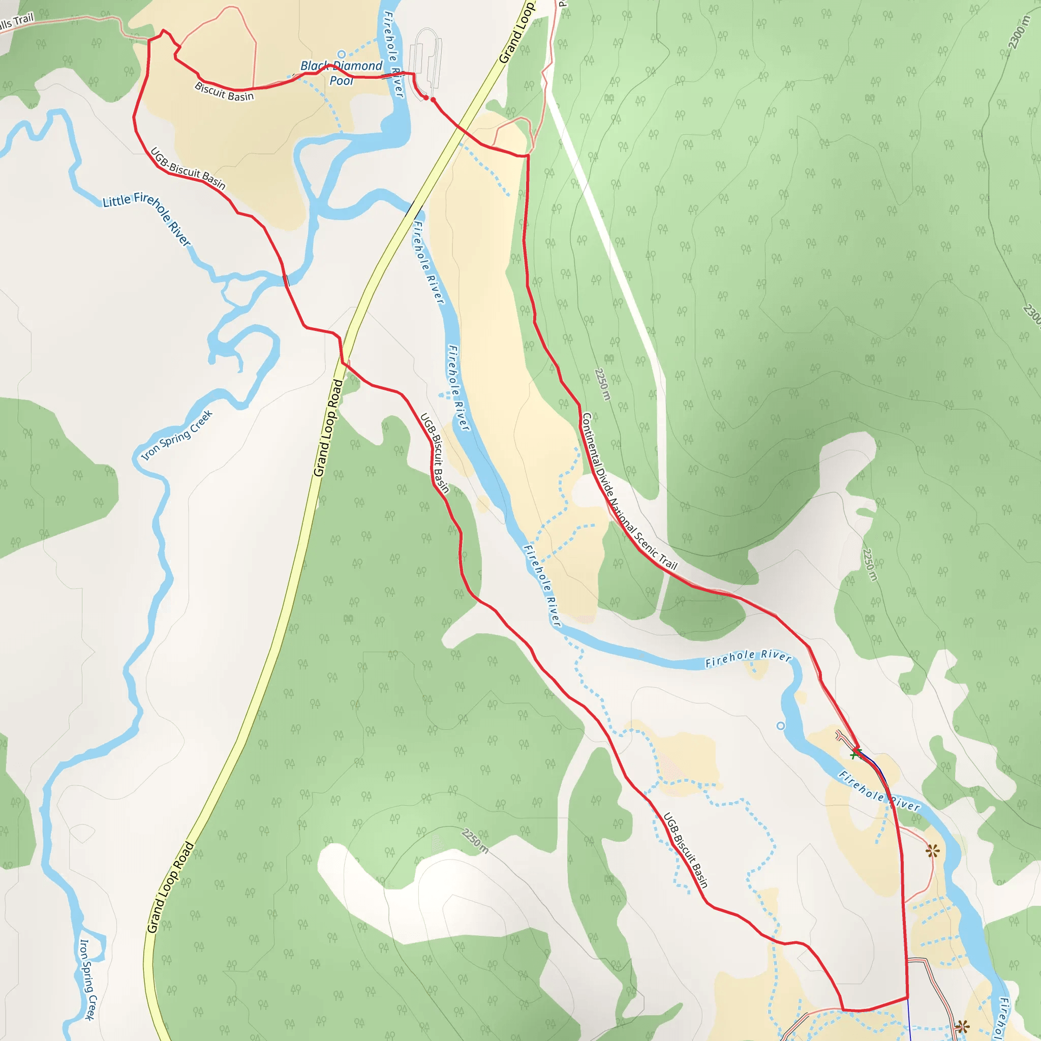 Upper Geyser Basin - Biscuit Basin Trail mobile static map