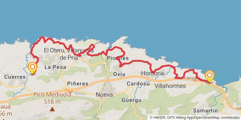 Camino del Norte alt 11 Map