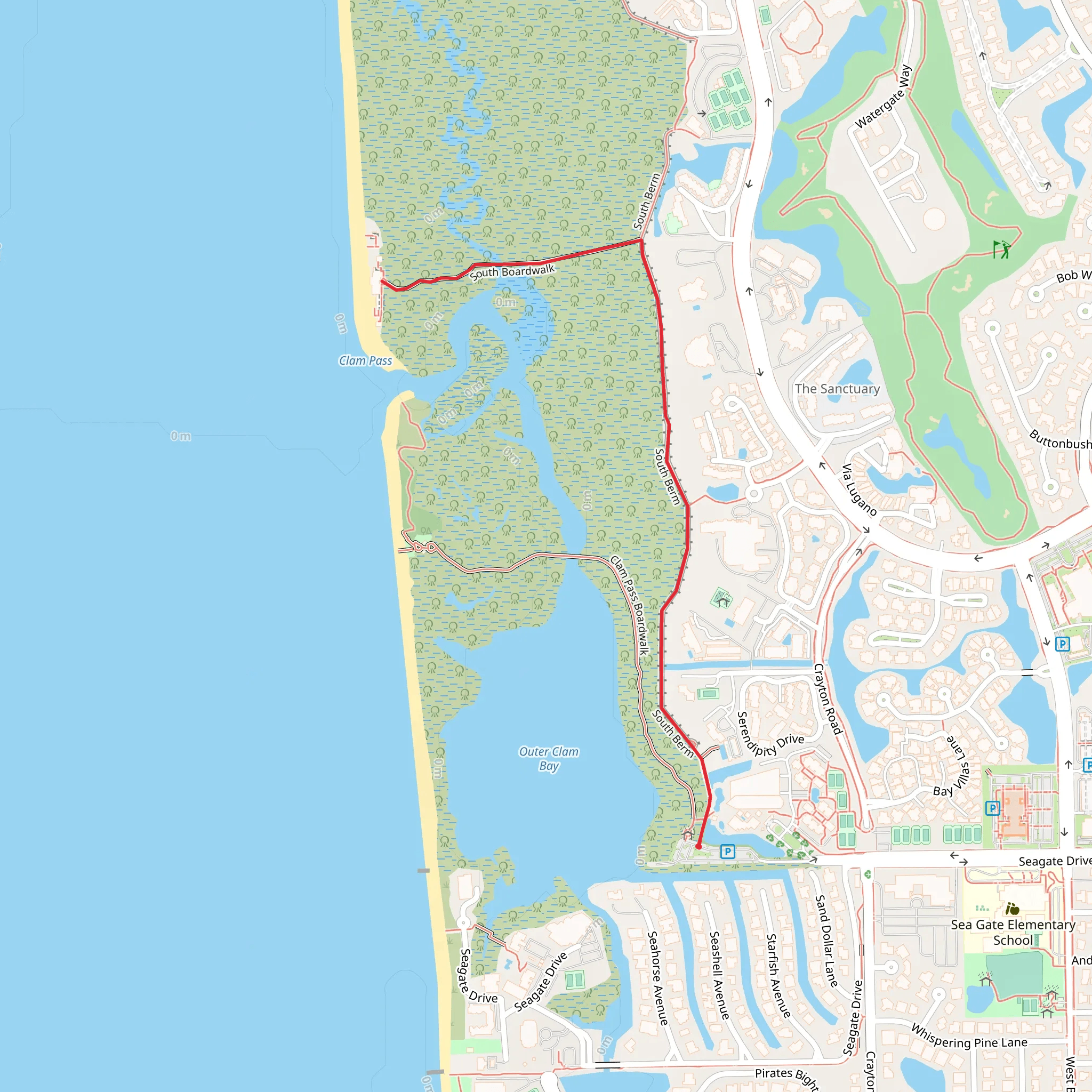 South Berm and South Boardwalk mobile static map