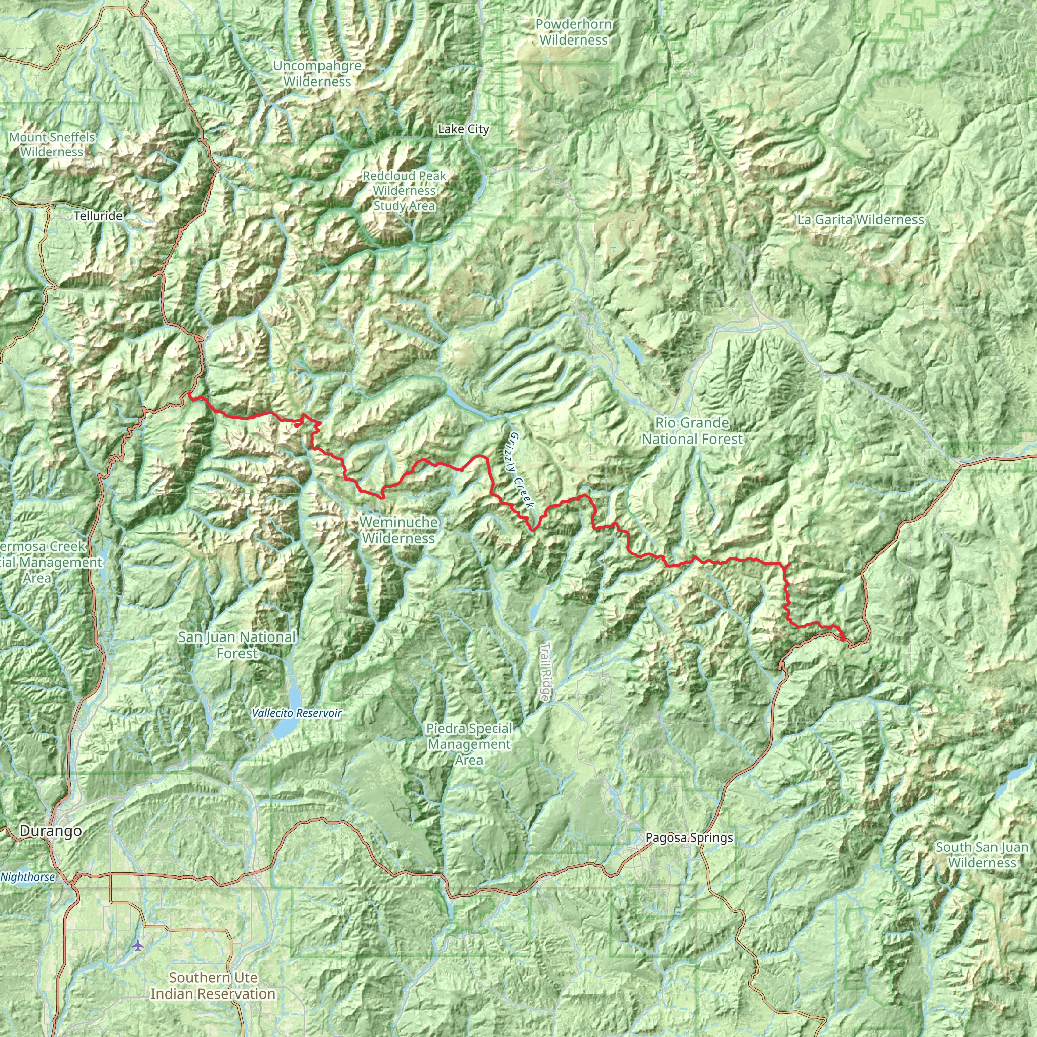Weminuche Wilderness Traverse mobile static map