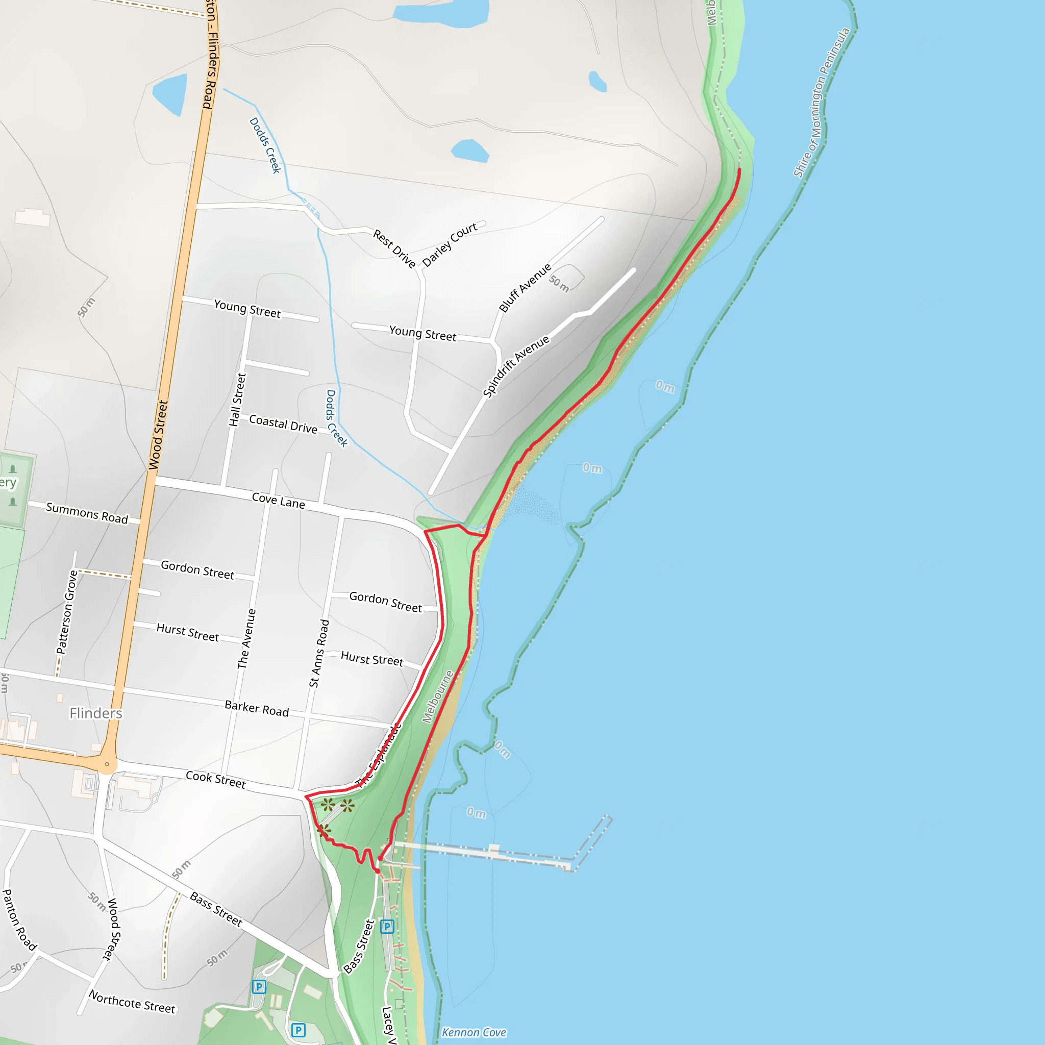 Flinders Beach Walk mobile static map