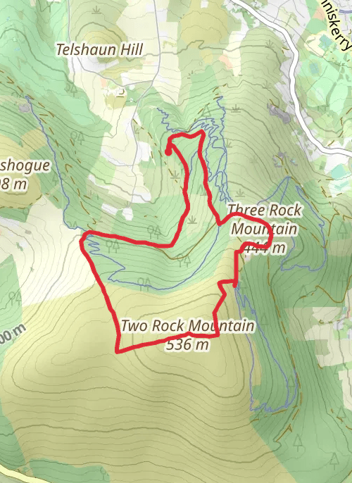 Hike on Ticknock Loop Three Rock mobile static map