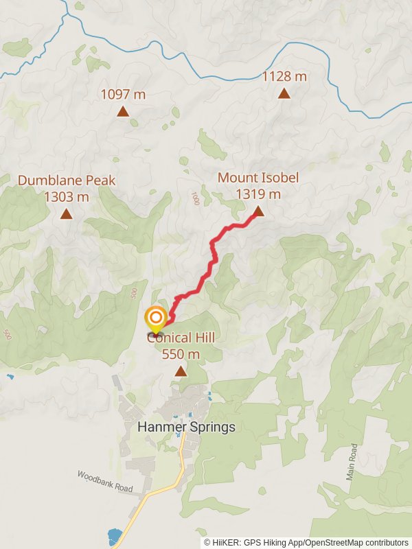 Mount Isobel via Mount Isobel Track mobile static map