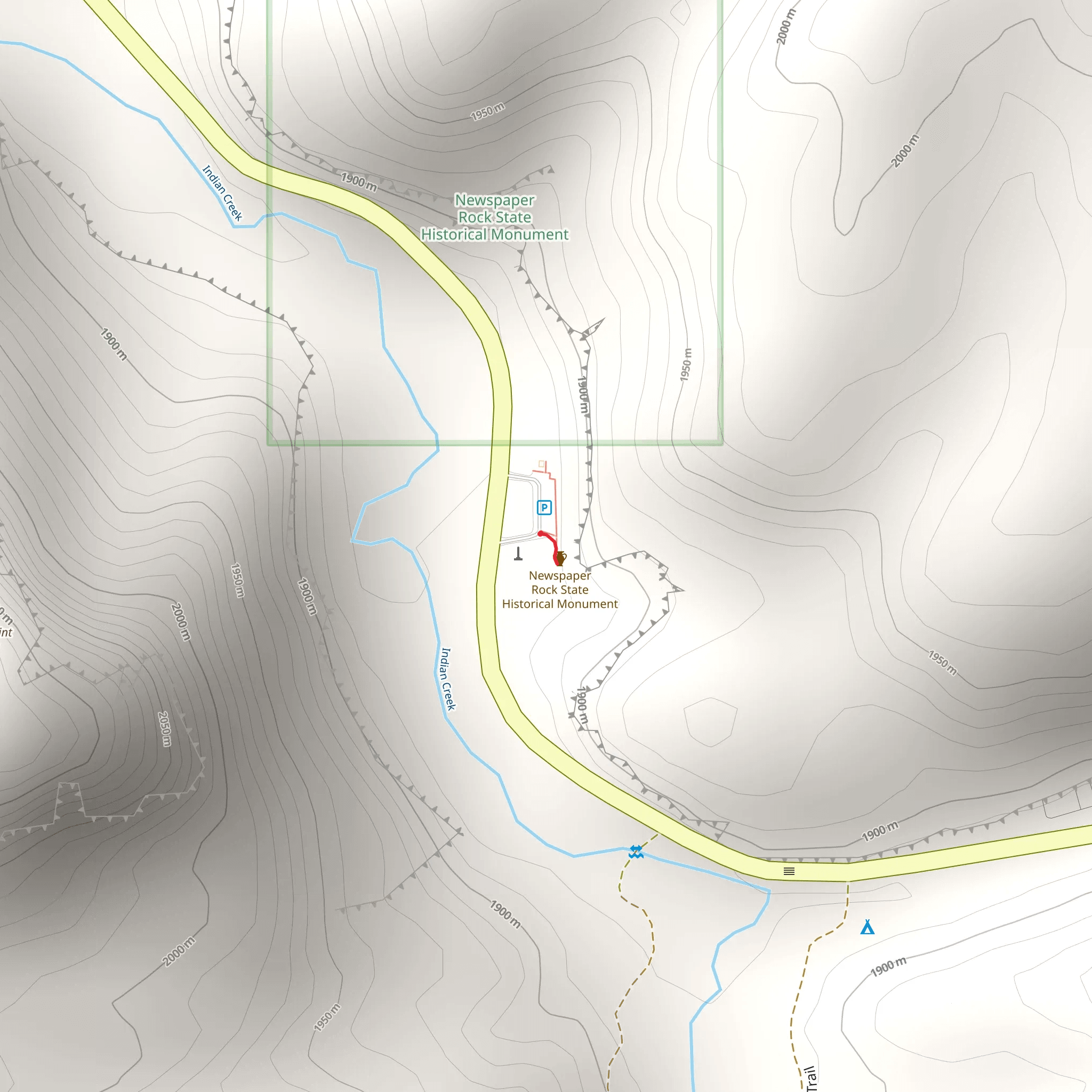 Newspaper Rock mobile static map