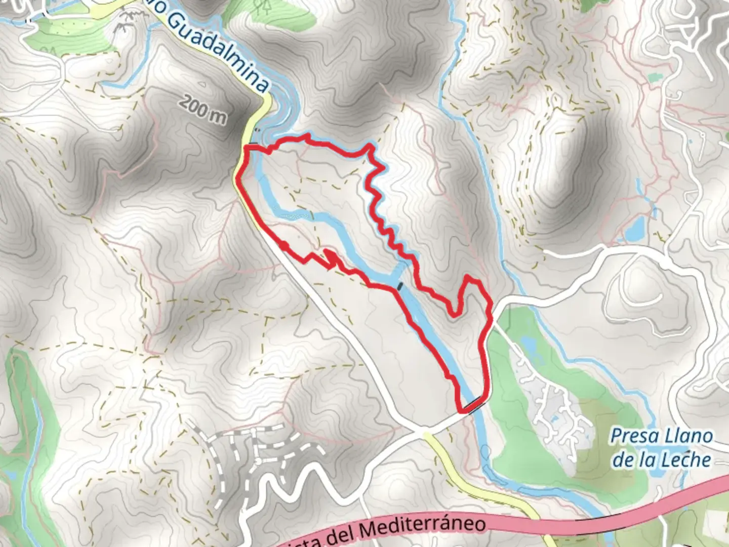 An image depicting the trail SL A 276 Acequia del Guadalmina and its surrounding area.