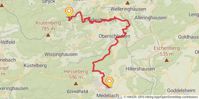 Medebacher Bergweg stage 4 Map