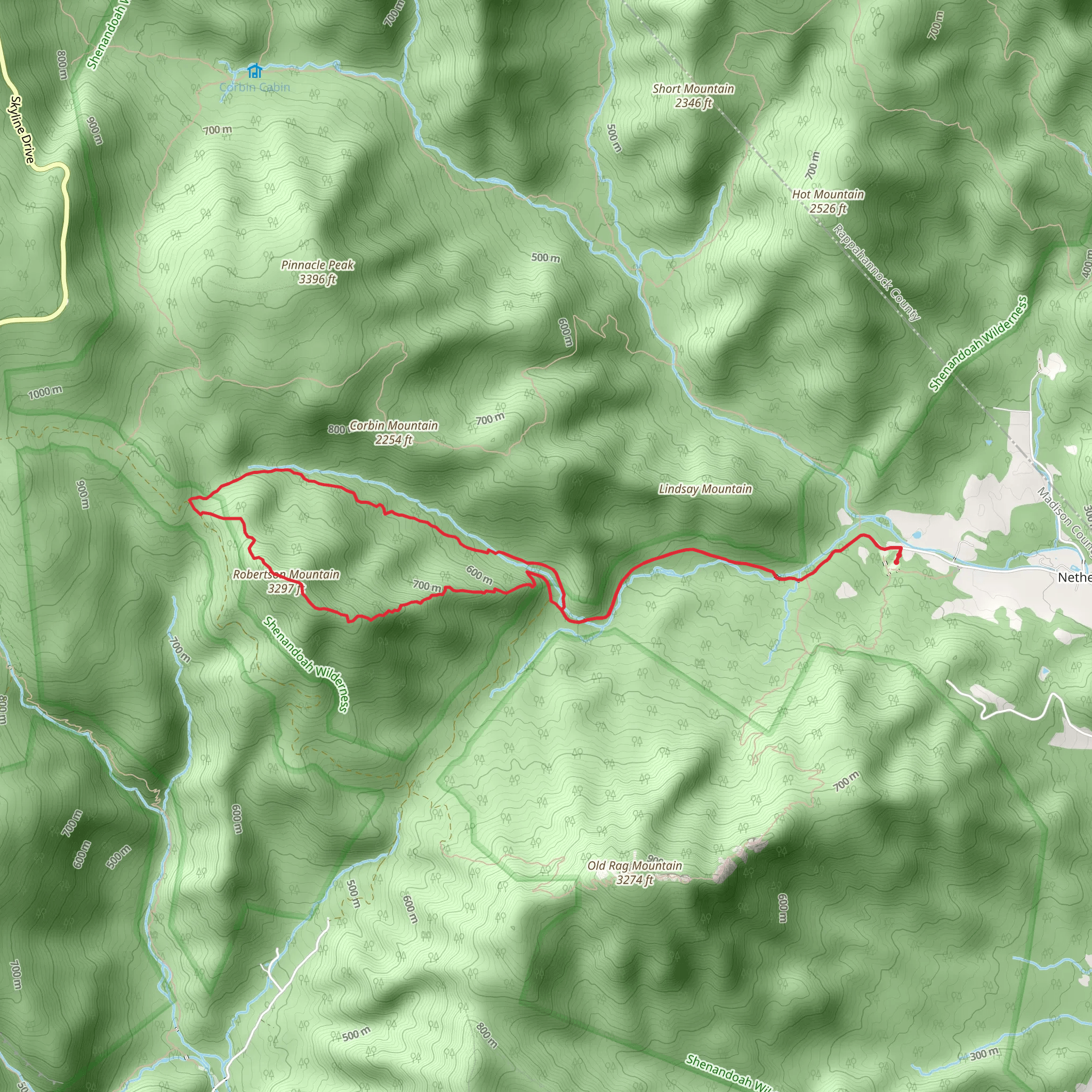 Robertson Mountain Loop Trail mobile static map