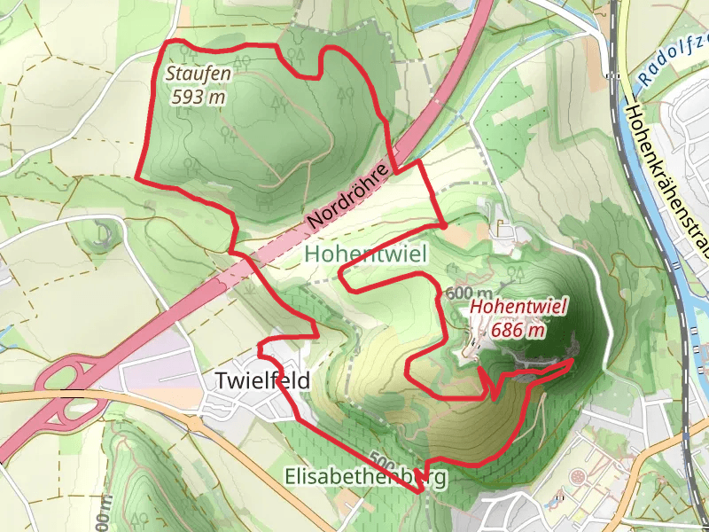 Hohentwiel and Staufen Loop via Elisabethenbergstraße